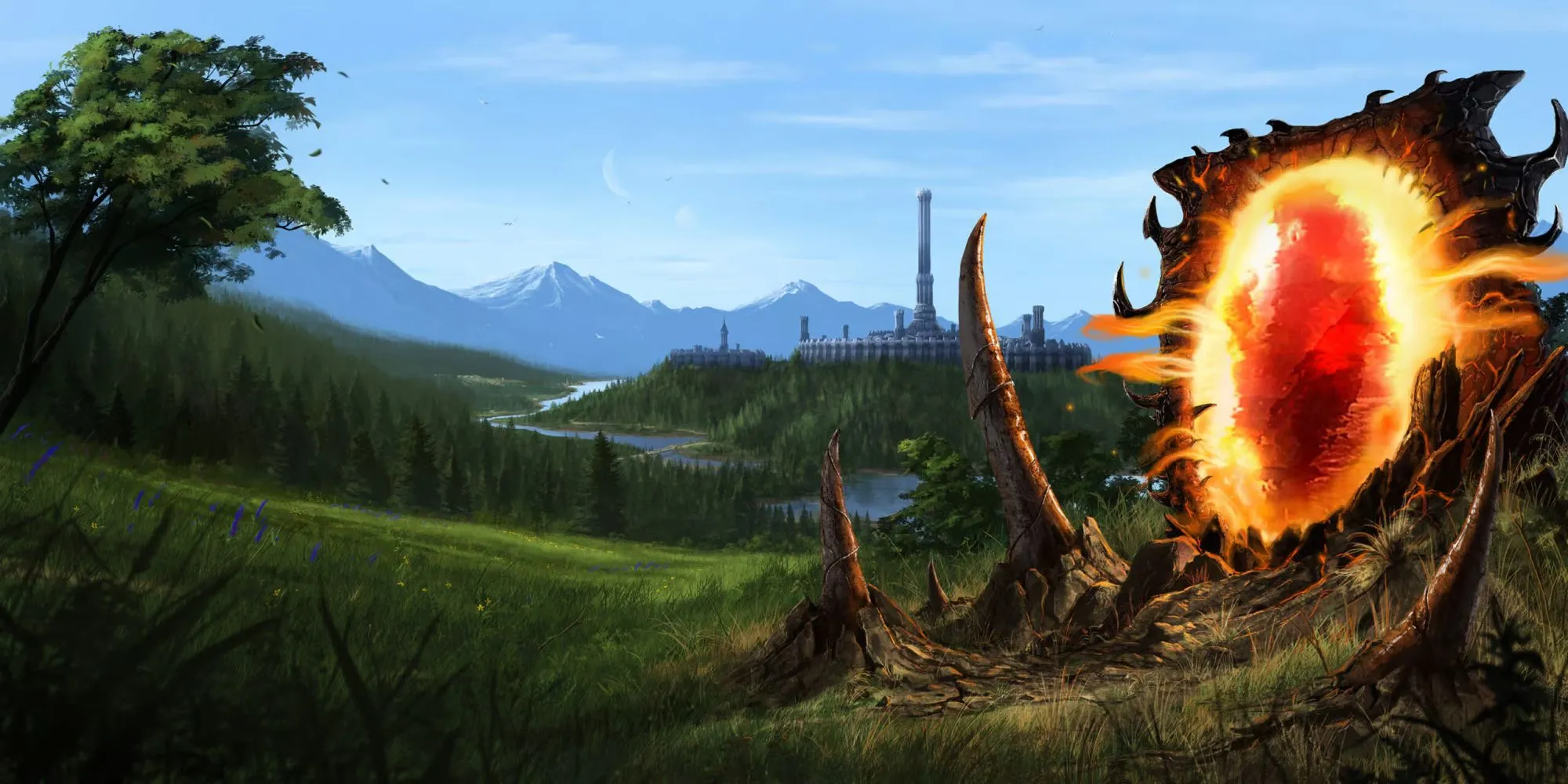 Ảnh concept art cổng Oblivion từ dự án fan-made Skyblivion, một nỗ lực tái tạo Oblivion trong engine Skyrim