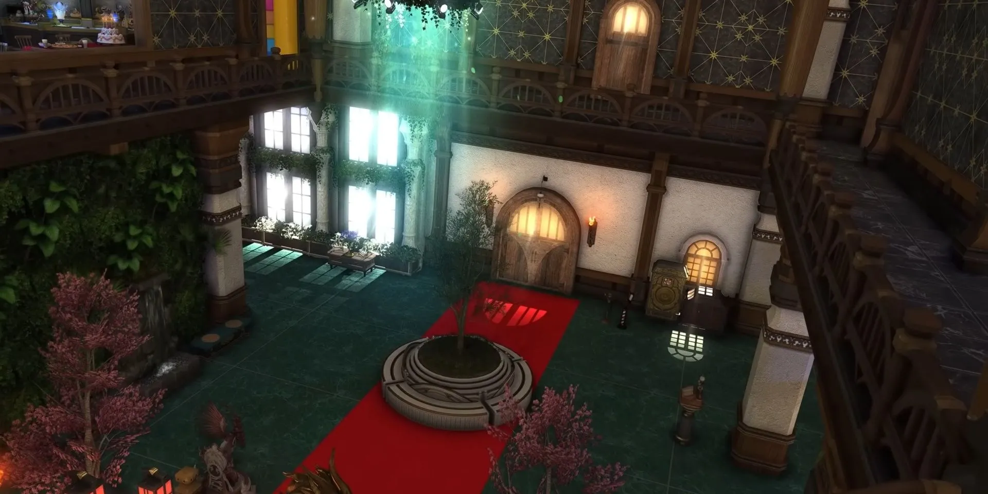 Bên trong một ngôi nhà của người chơi (player home) được trang trí lộng lẫy trong game Final Fantasy XIV