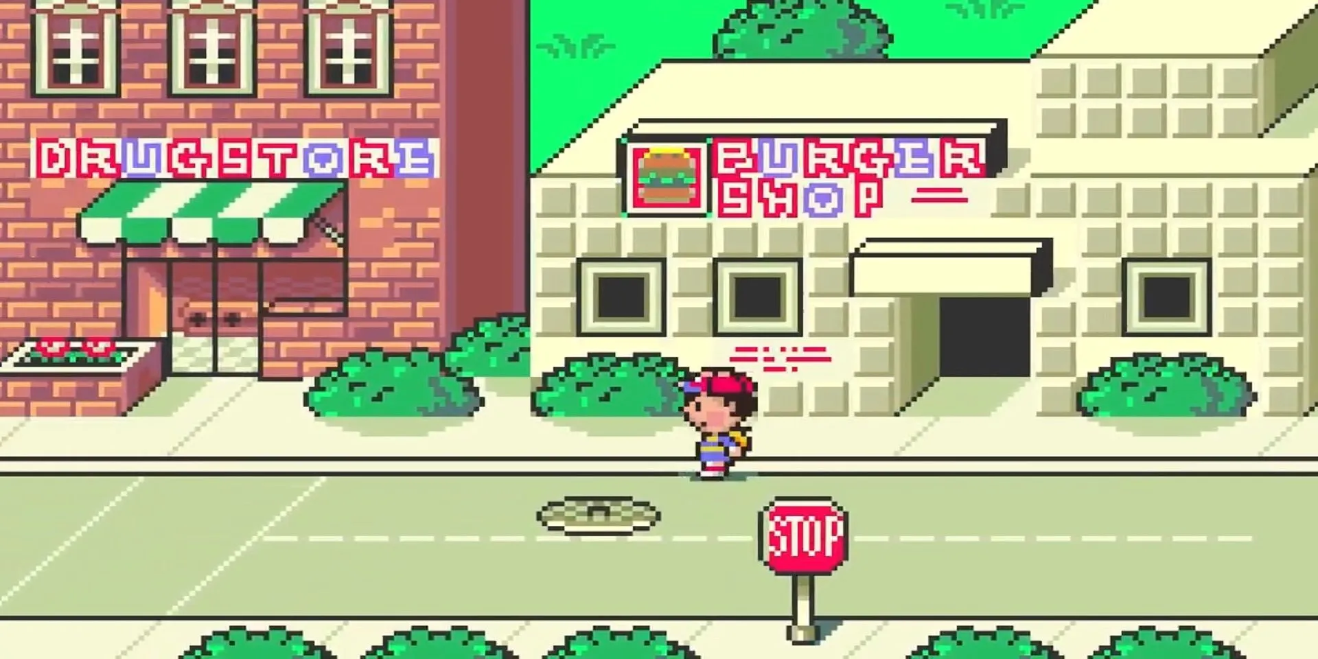 Cảnh cửa hàng ở Onett trong Earthbound, game JRPG kinh điển truyền cảm hứng cho Undertale