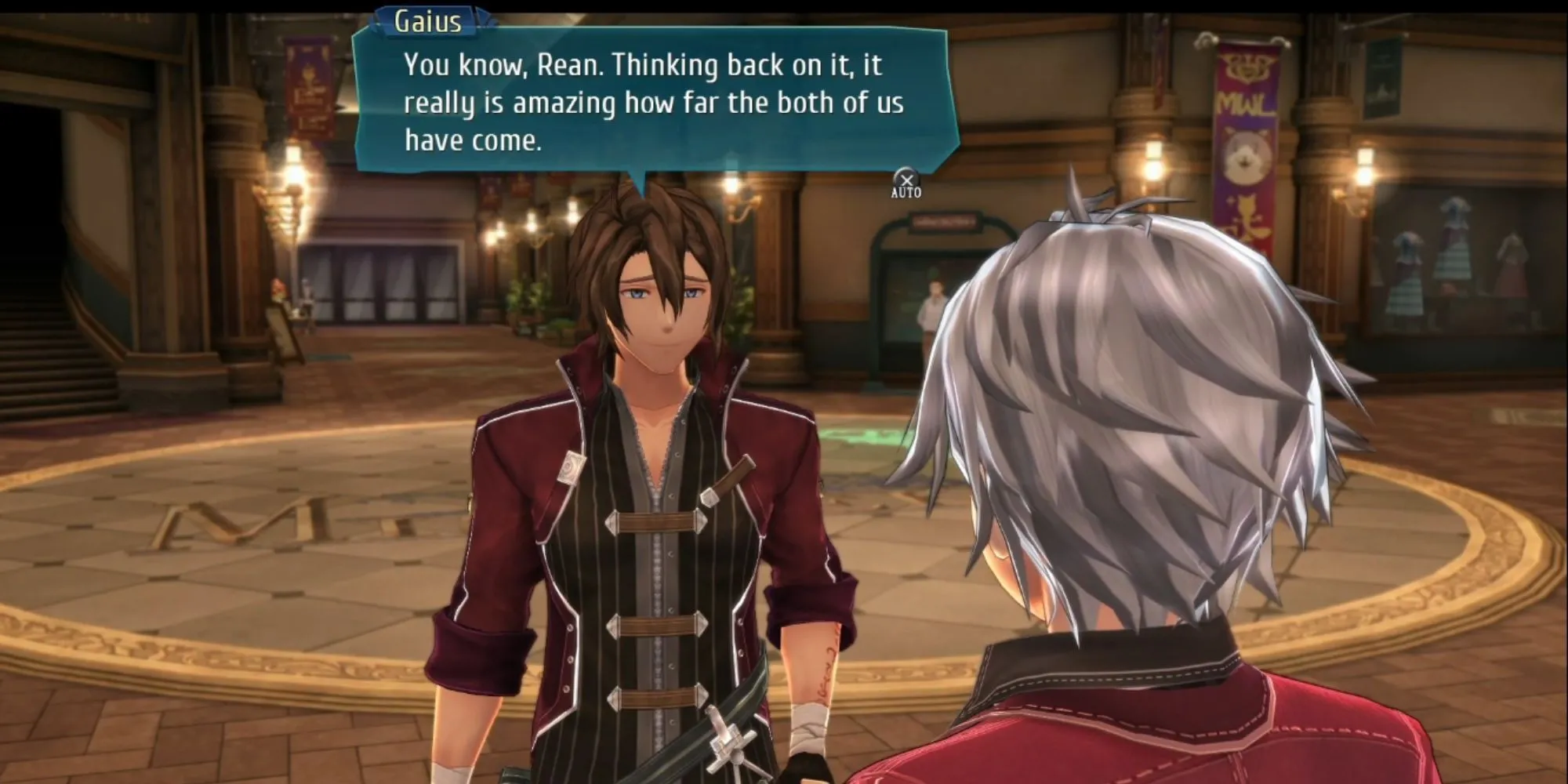 cảnh nhân vật chính Trails of Cold Steel 4 tương tác với thành viên nữ trong nhóm