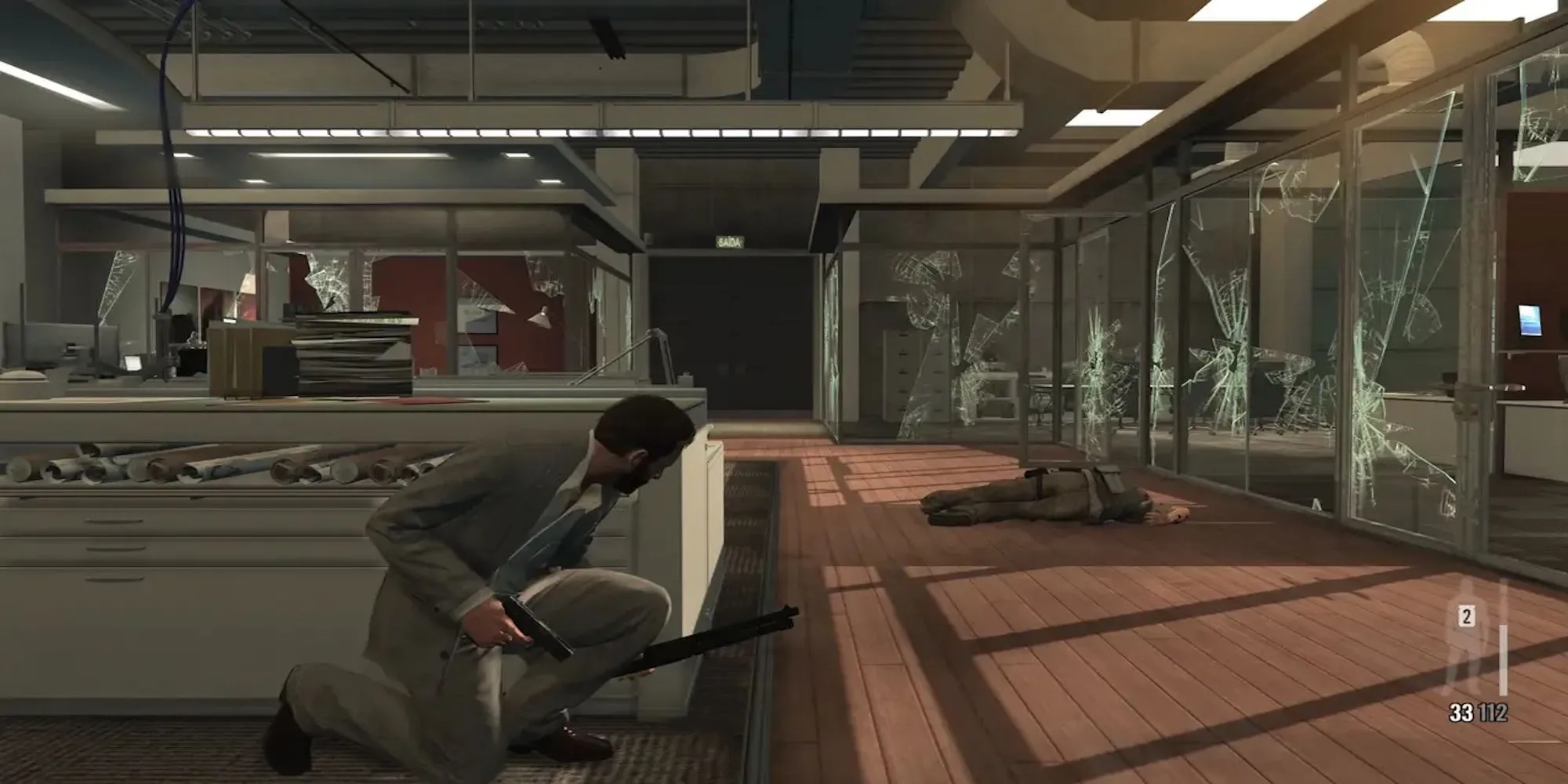 Cảnh nhân vật Max Payne sử dụng Bullet Time trong game Max Payne 3