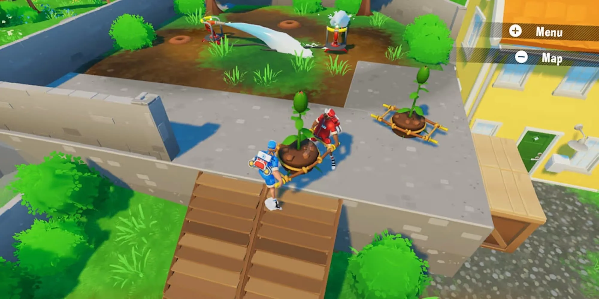 Carrying a Plant on a Stretcher in The Stretchers