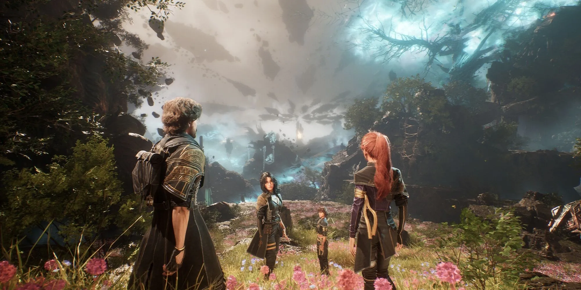 Đội hình các nhà thám hiểm trong game JRPG Clair Obscur: Expedition 33, với đồ họa ấn tượng và cốt truyện ẩn ý.