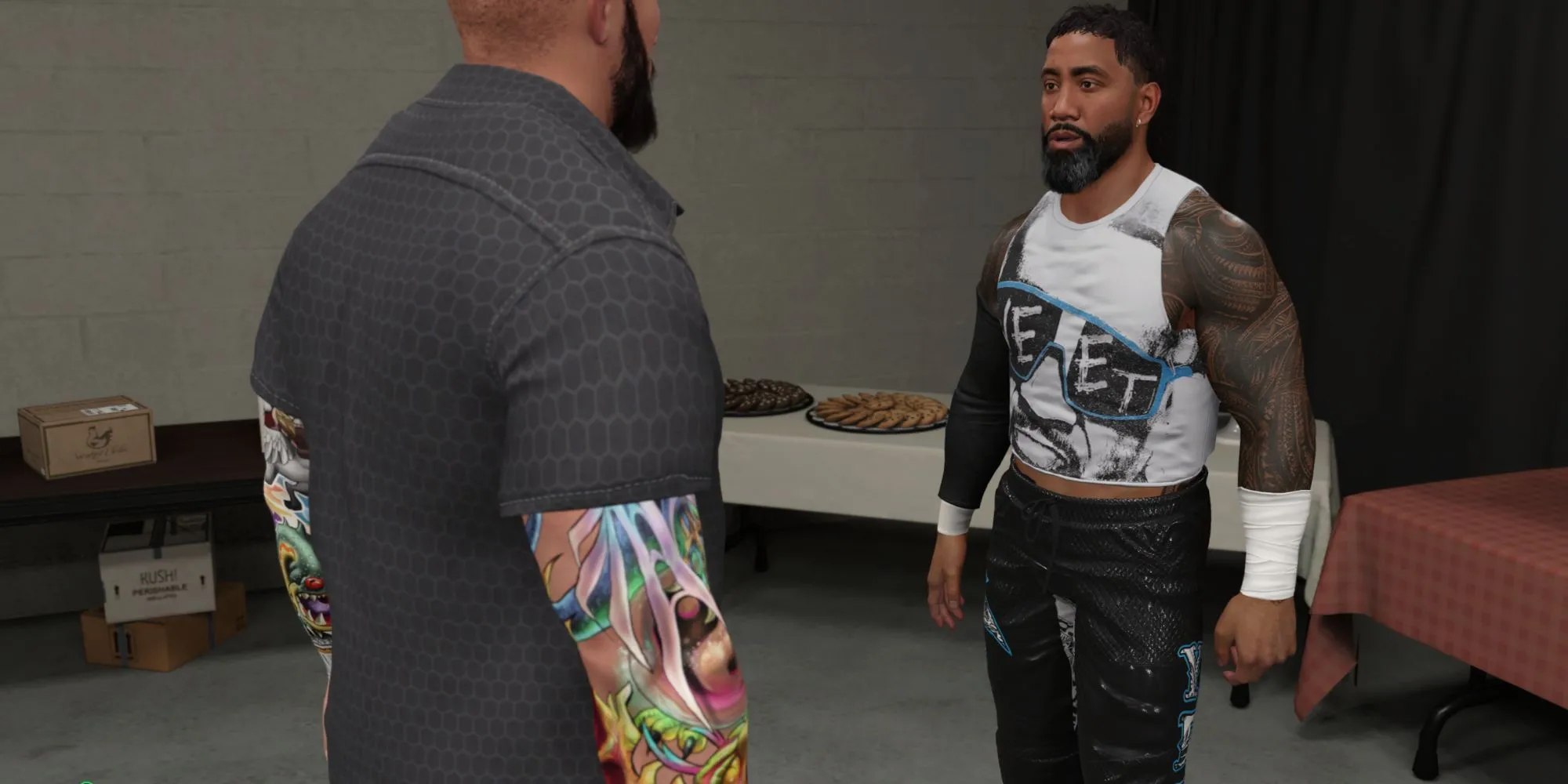 Giao diện chính của chế độ MyRise trong WWE 2K25, nơi người chơi tạo dựng sự nghiệp cho đô vật của mình