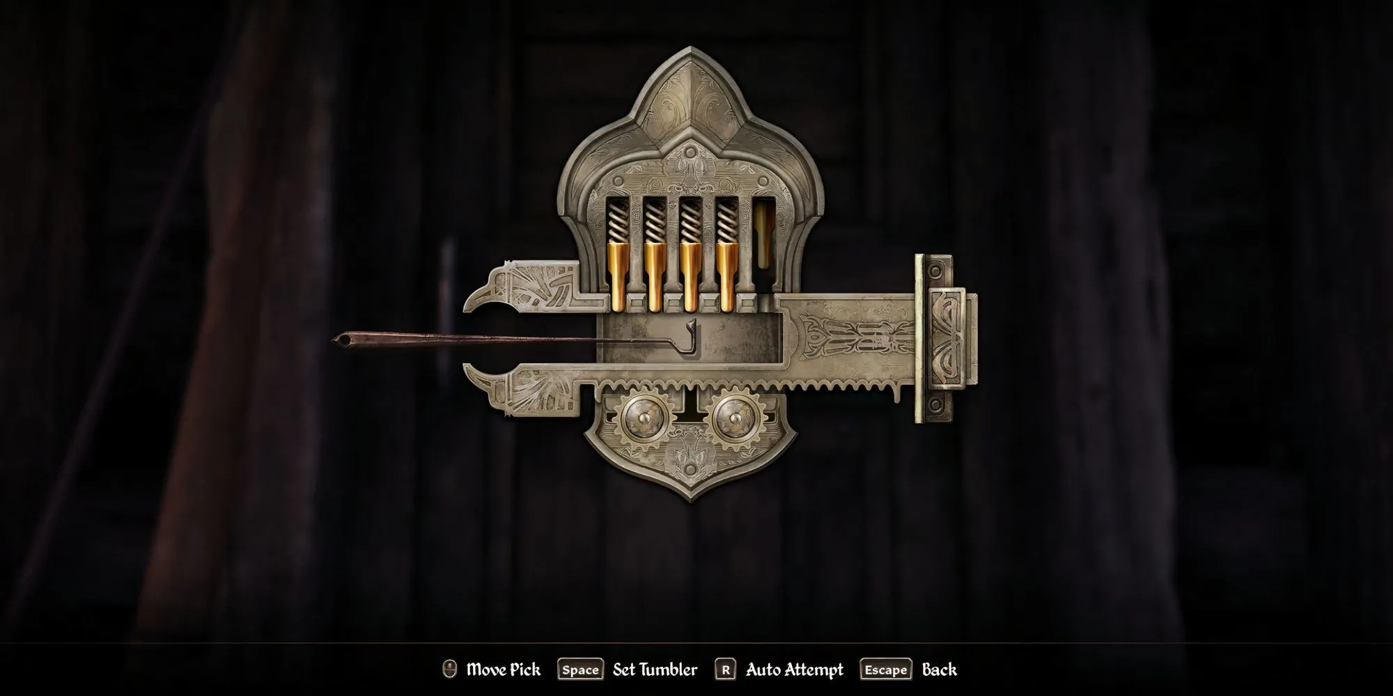 Giao diện móc khóa cấp độ Rất Khó (Very Hard Lock) trong Oblivion Remastered