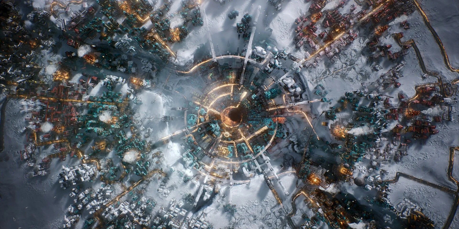 Giao diện quản lý thành phố trong game chiến thuật sinh tồn Frostpunk 2