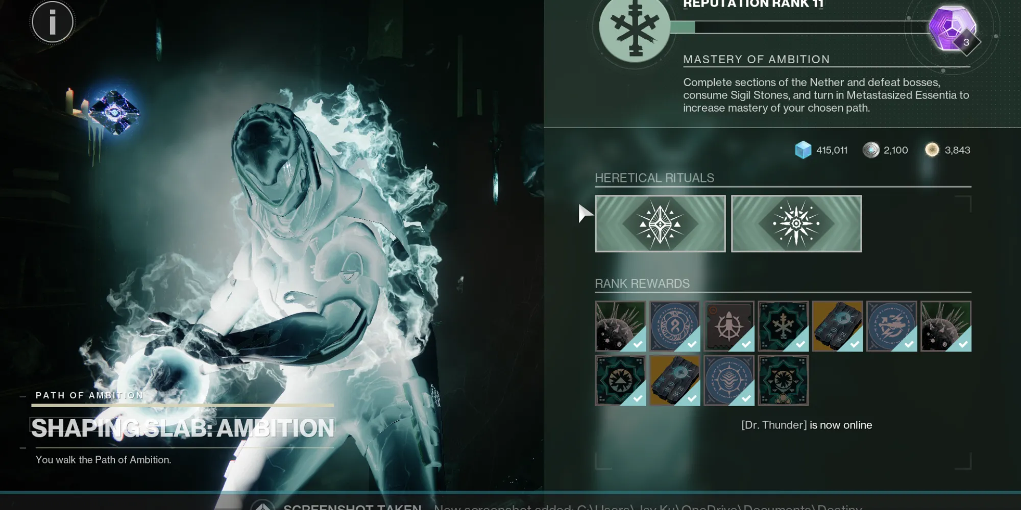 Giao diện The Taken Path trong Destiny 2, nơi tìm kiếm quân cờ vua bí ẩn