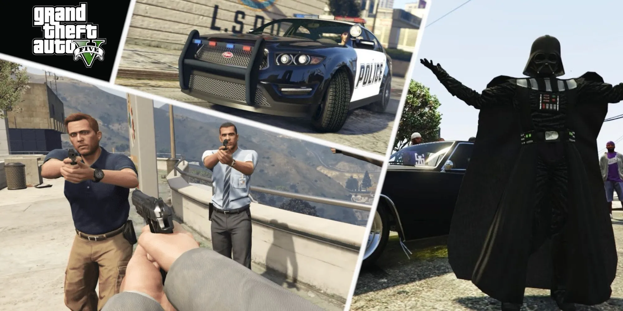 Góc nhìn gameplay hoặc nhân vật đặc trưng trong thế giới mở GTA 5.