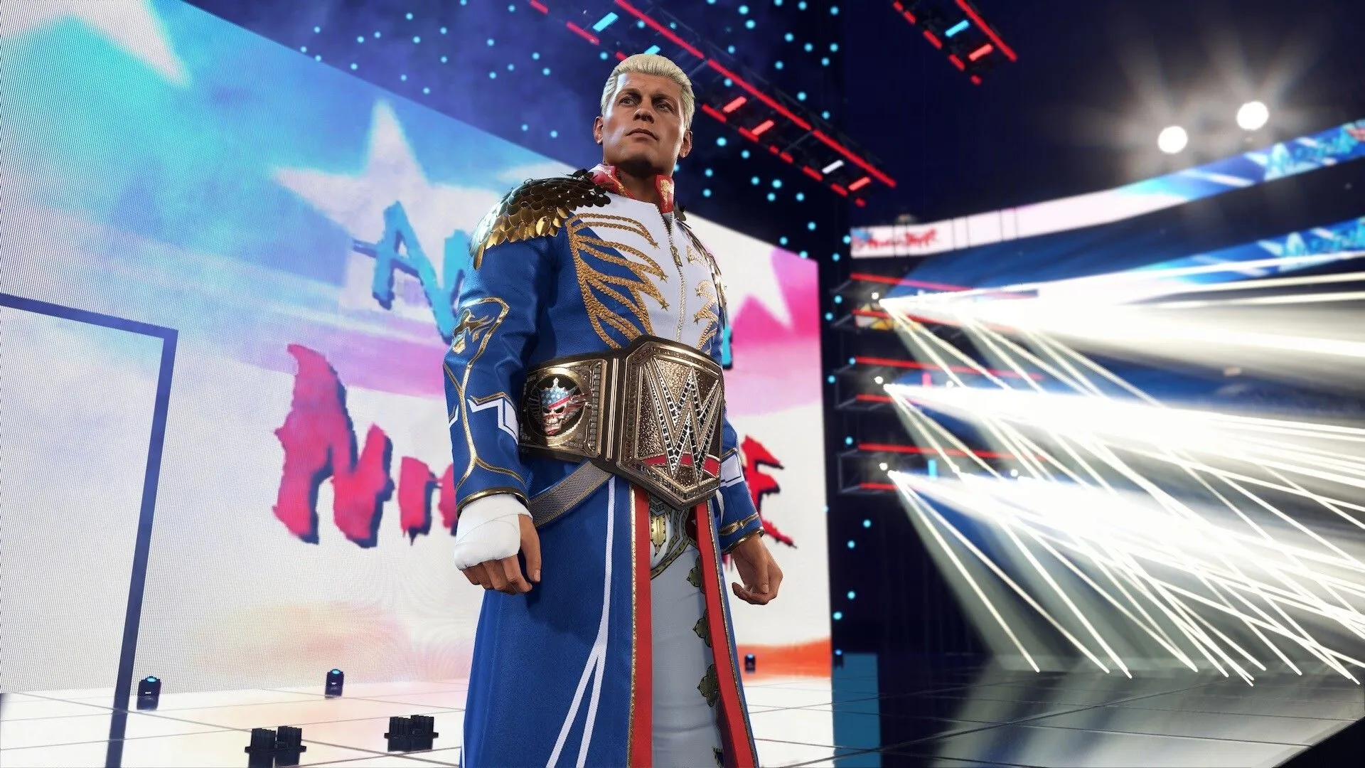 Góc quay cận cảnh một pha giao đấu trong WWE 2K25