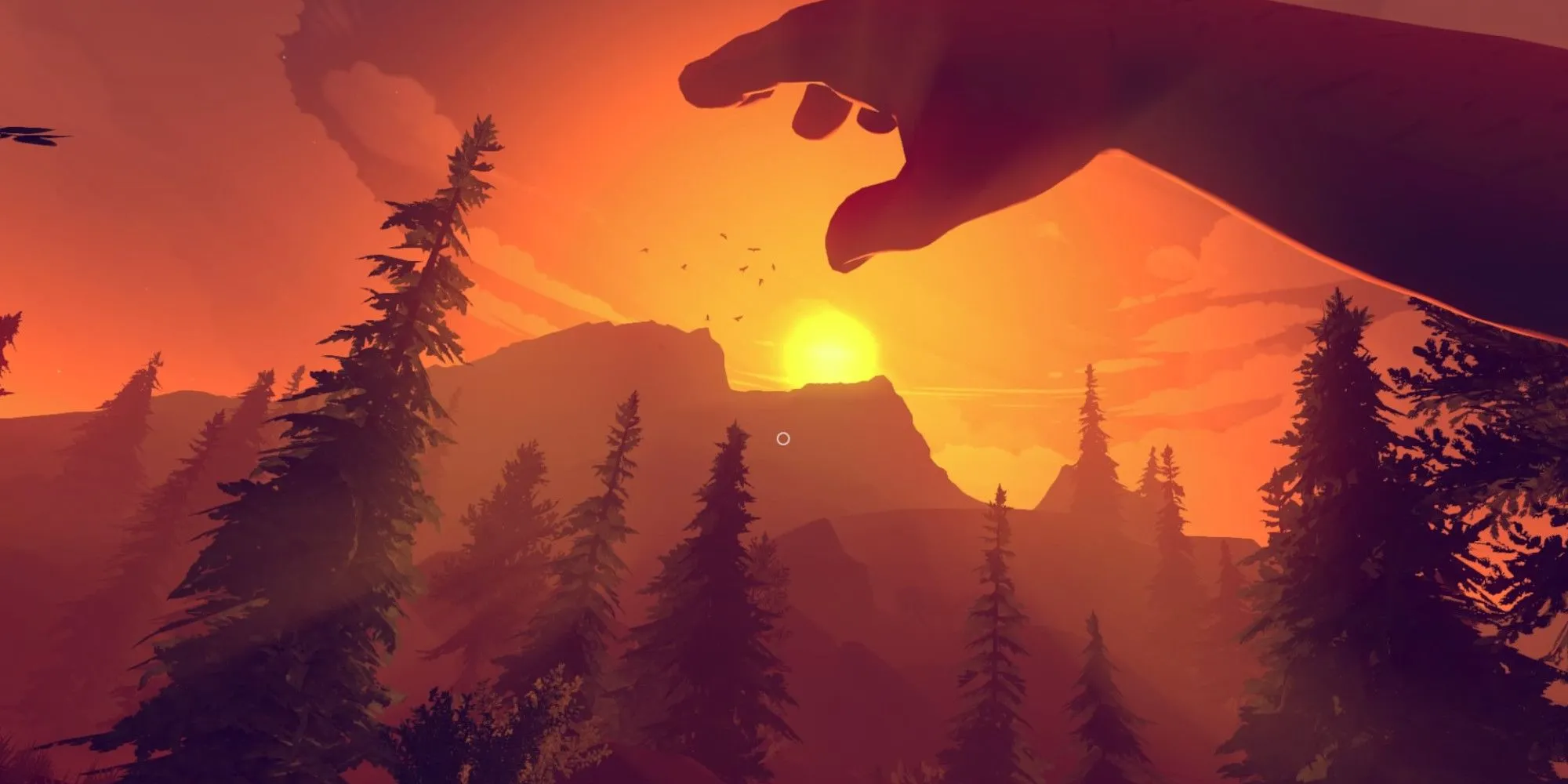 Henry, nhân vật chính trong Firewatch, đi bộ qua khu rừng Wyoming với bộ đàm trên tay.