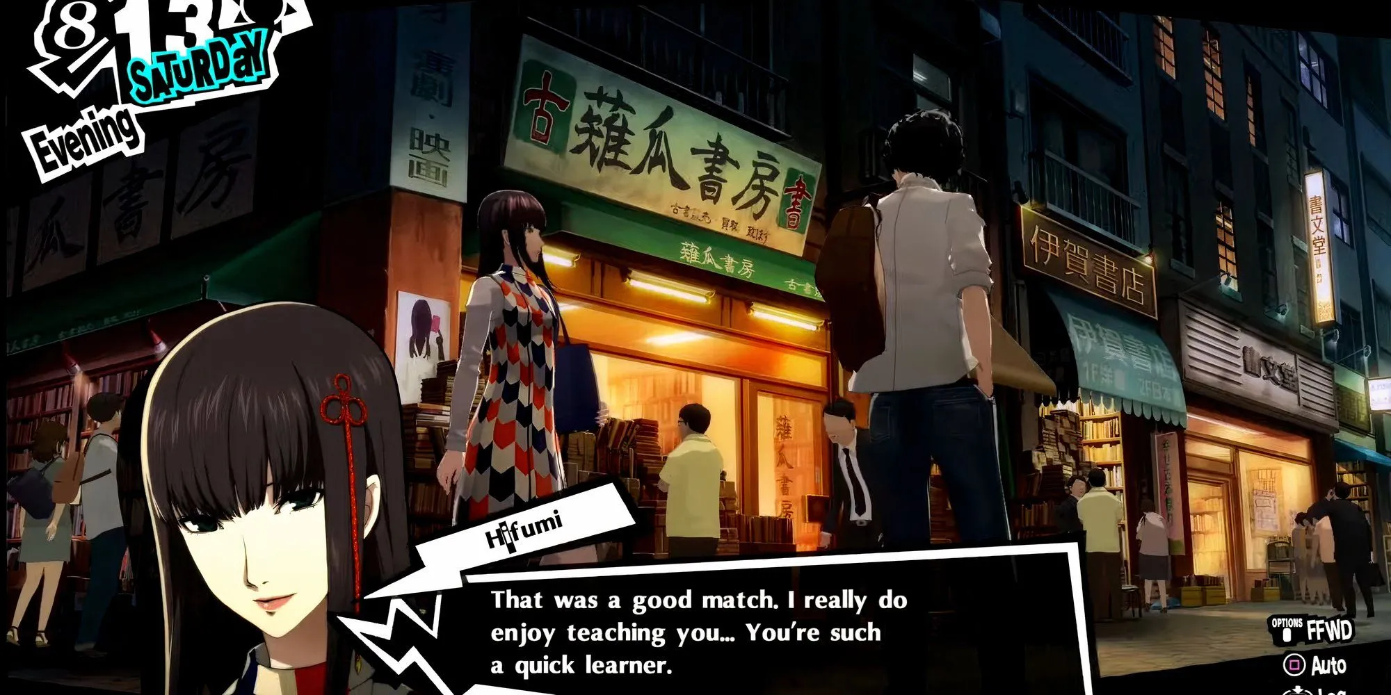Hifumi đưa Joker đến Jinbocho trong Persona 5 Royal.