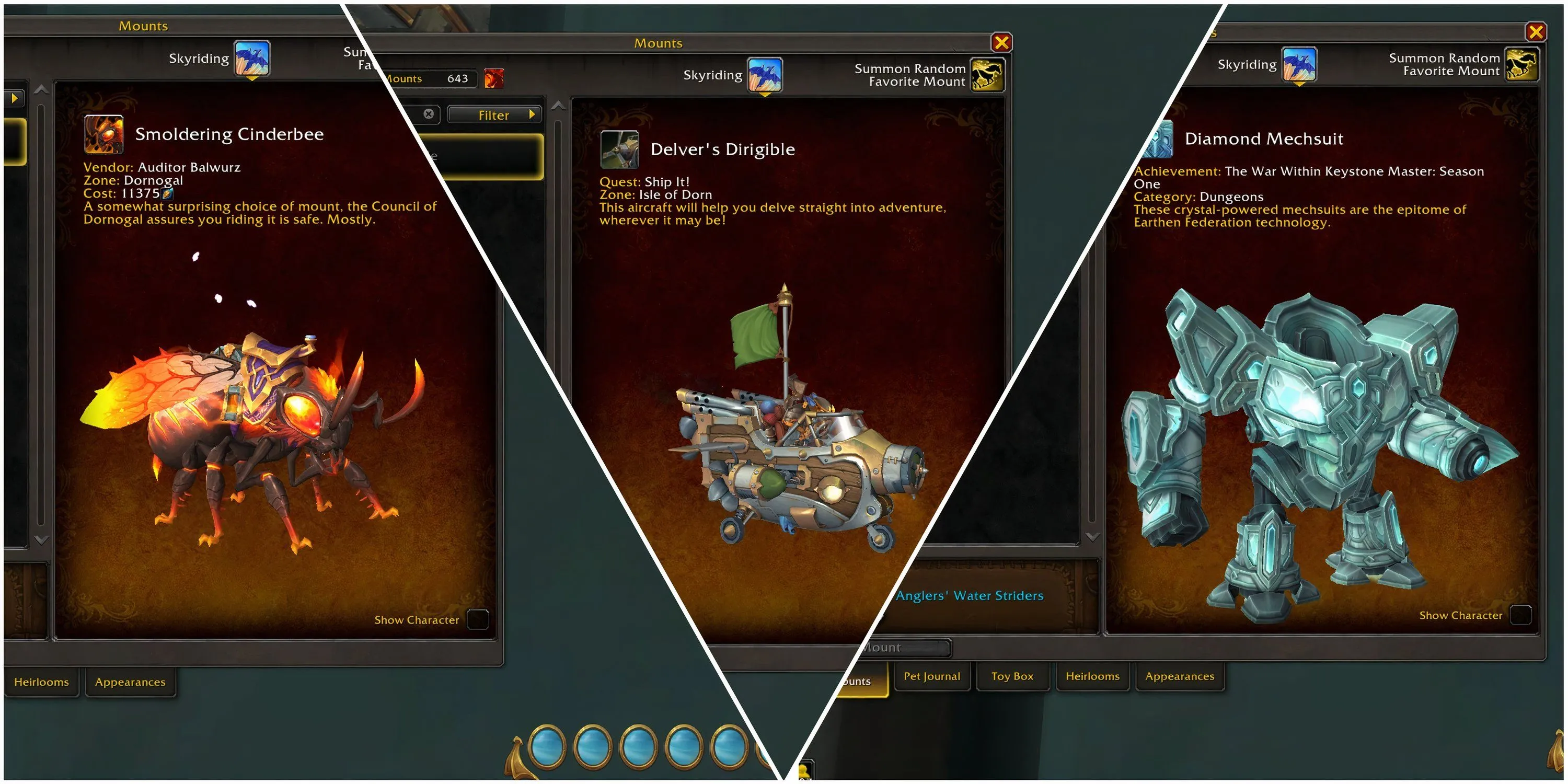 Hình ảnh hai sinh vật nổi bật trong World of Warcraft: The War Within, có thể là mount hoặc nhân vật quan trọng, liên quan đến bản mở rộng sắp tới của WoW.
