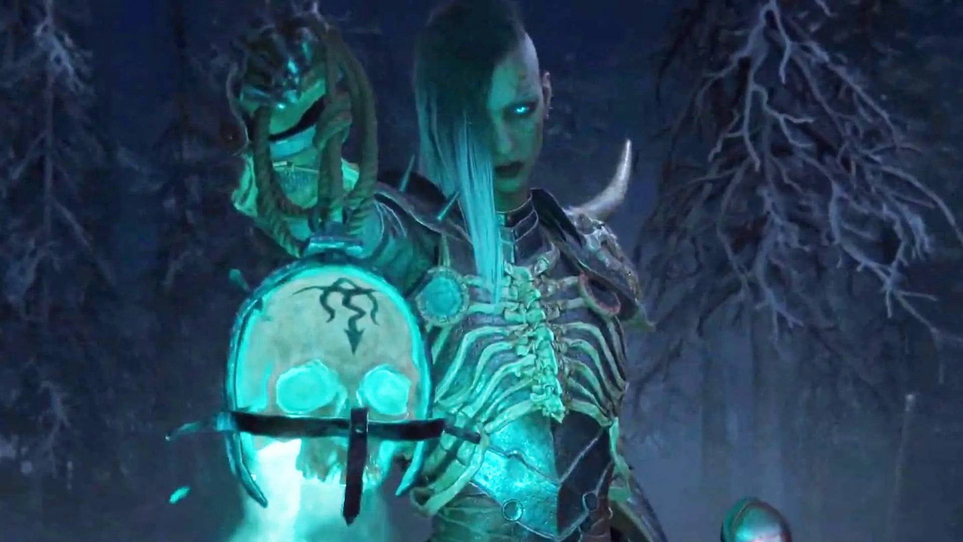 Hình ảnh nhân vật Necromancer trong Diablo 4 cầm đèn lồng