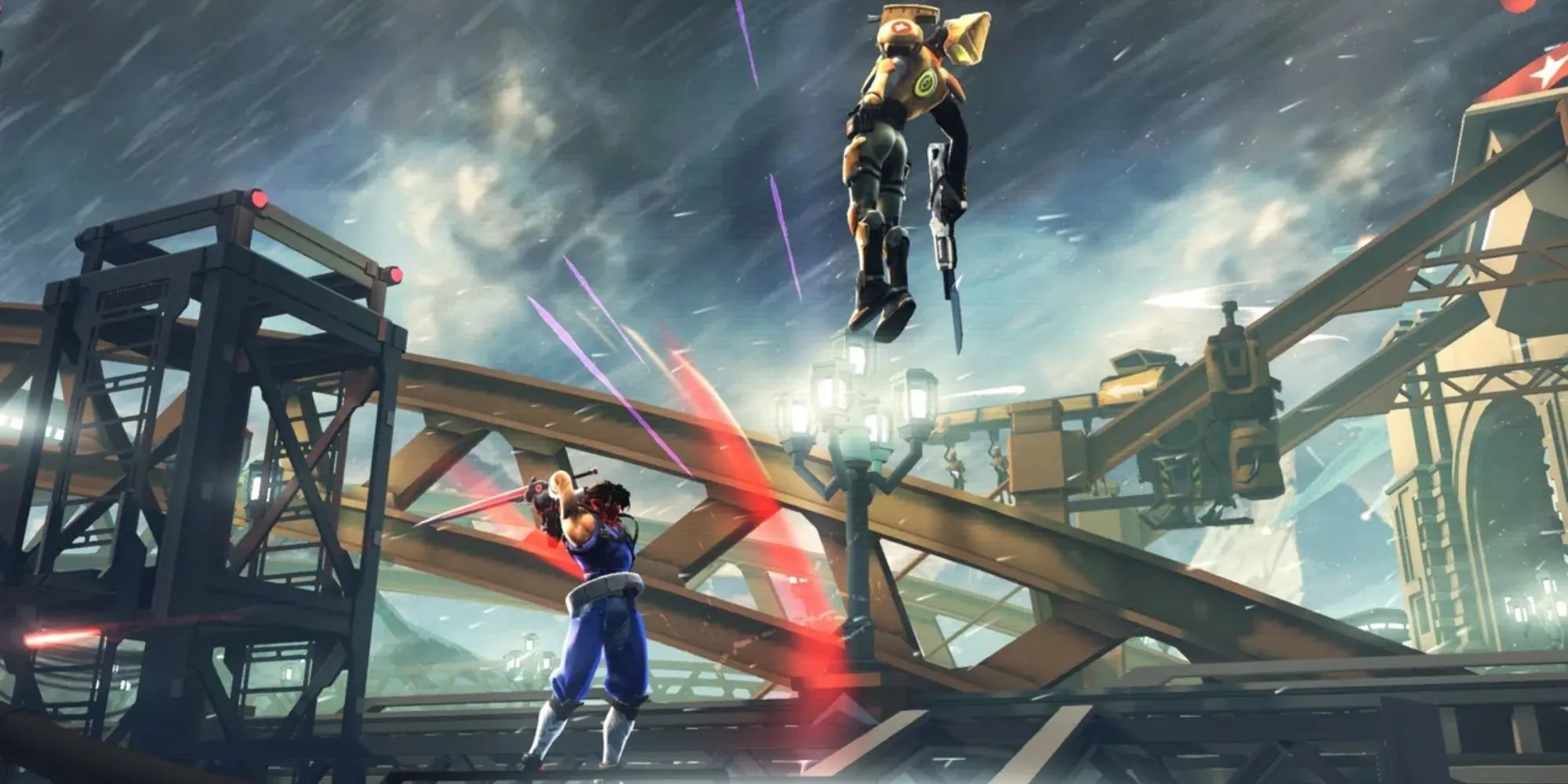 Hình ảnh Strider Hiryu tấn công trong game Strider 2014