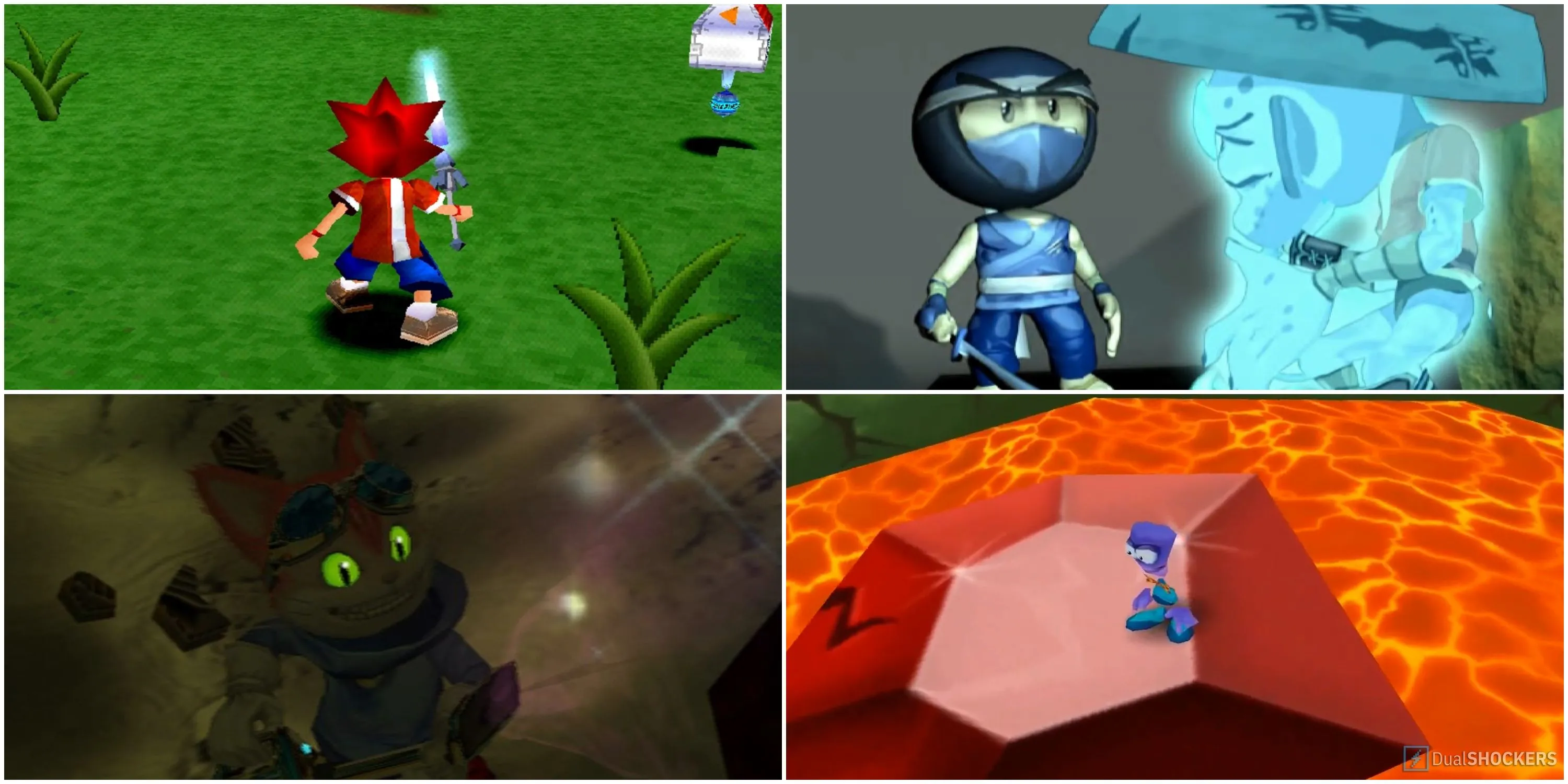 Hình ảnh tổng hợp các game platformer 3D kinh điển có thể bị lãng quên, gợi nhớ các IP cũ của PlayStation.