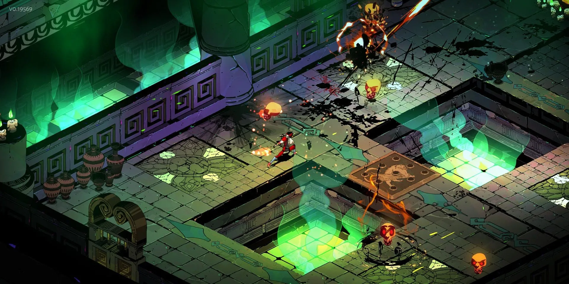 Hoàng tử Zagreus ném vũ khí trong game roguelike hành động Hades