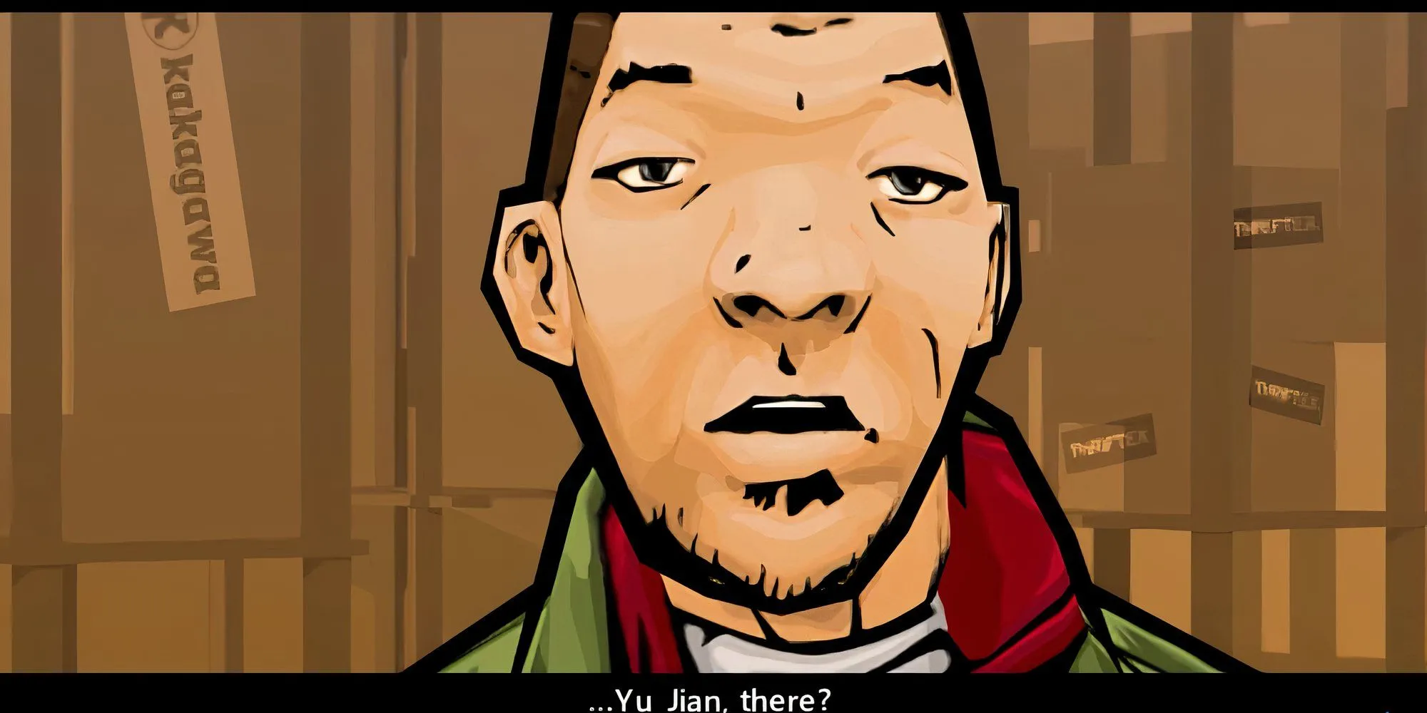 Huang Lee, nhân vật chính của GTA Chinatown Wars, trong một phân cảnh đối thoại