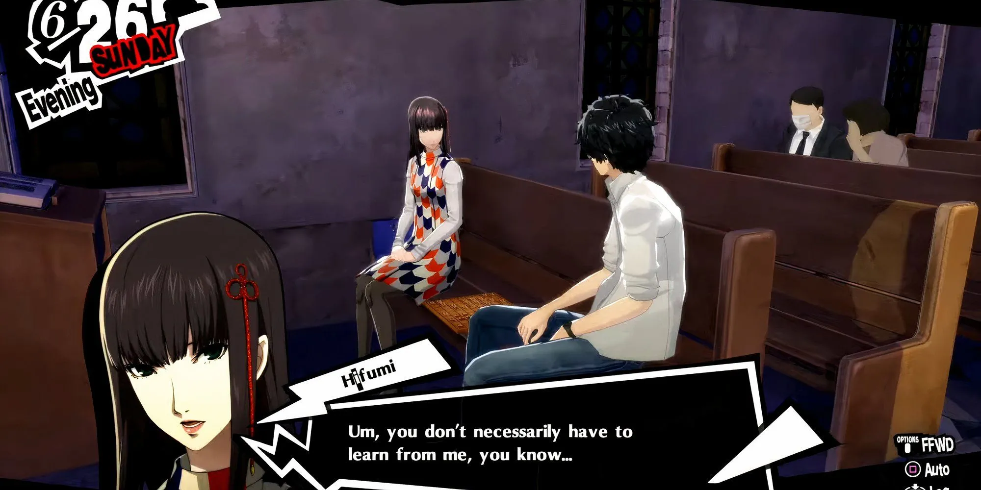 Joker nhờ Hifumi dạy chơi Shogi để bắt đầu tăng Rank Confidant.