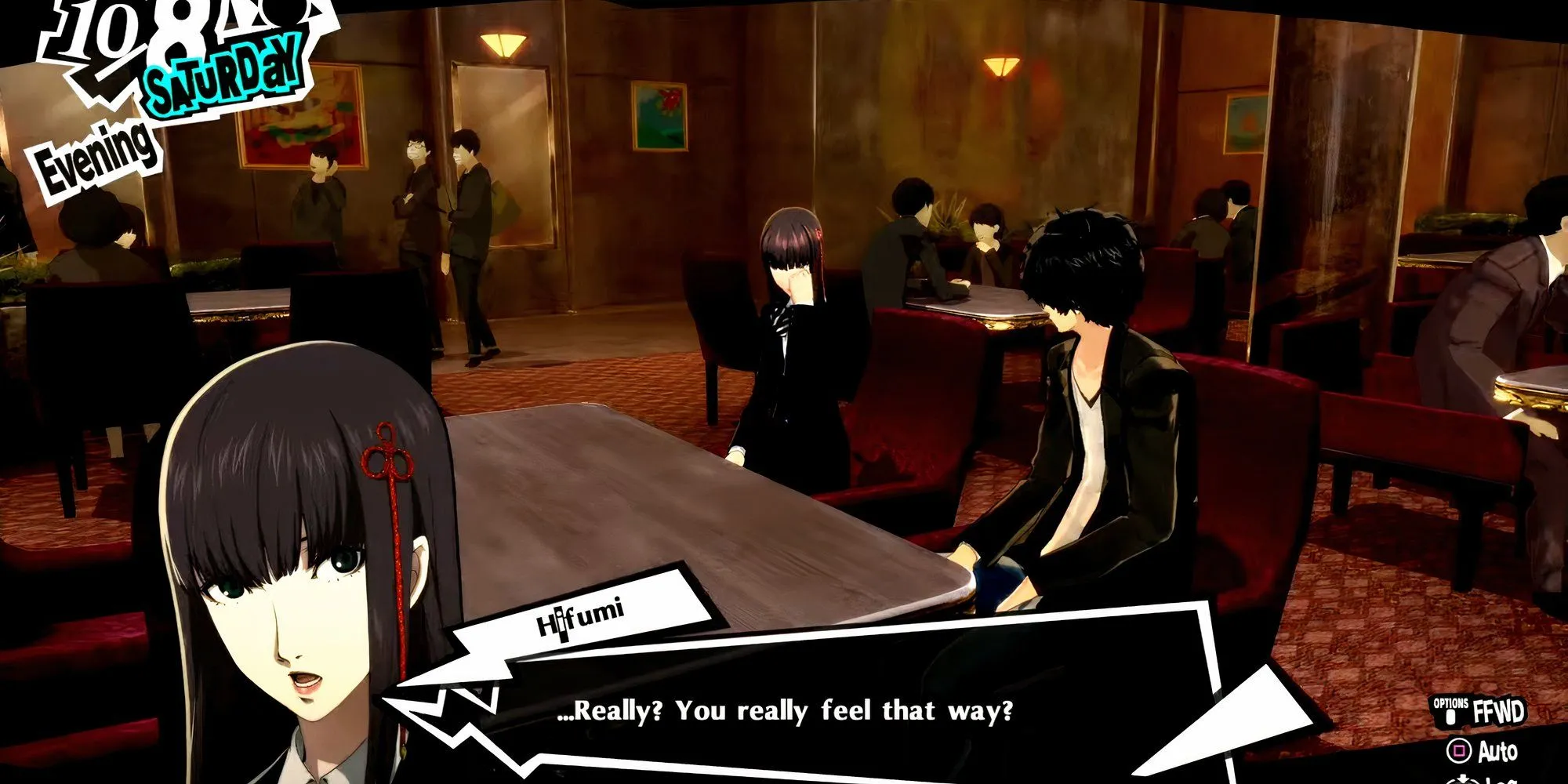 Joker tỏ tình với Hifumi trong Persona 5 Royal.