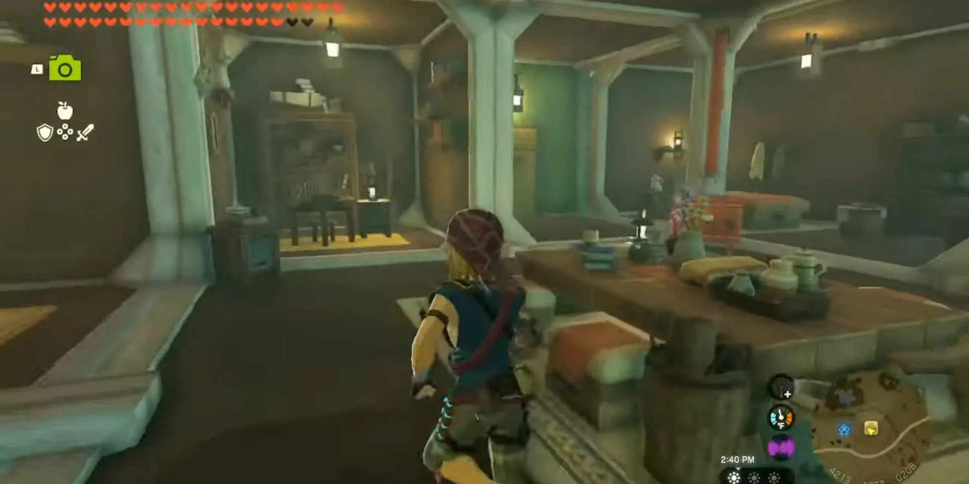 Link đứng gần các khối nhà để xây dựng trong Zelda Tears of the Kingdom