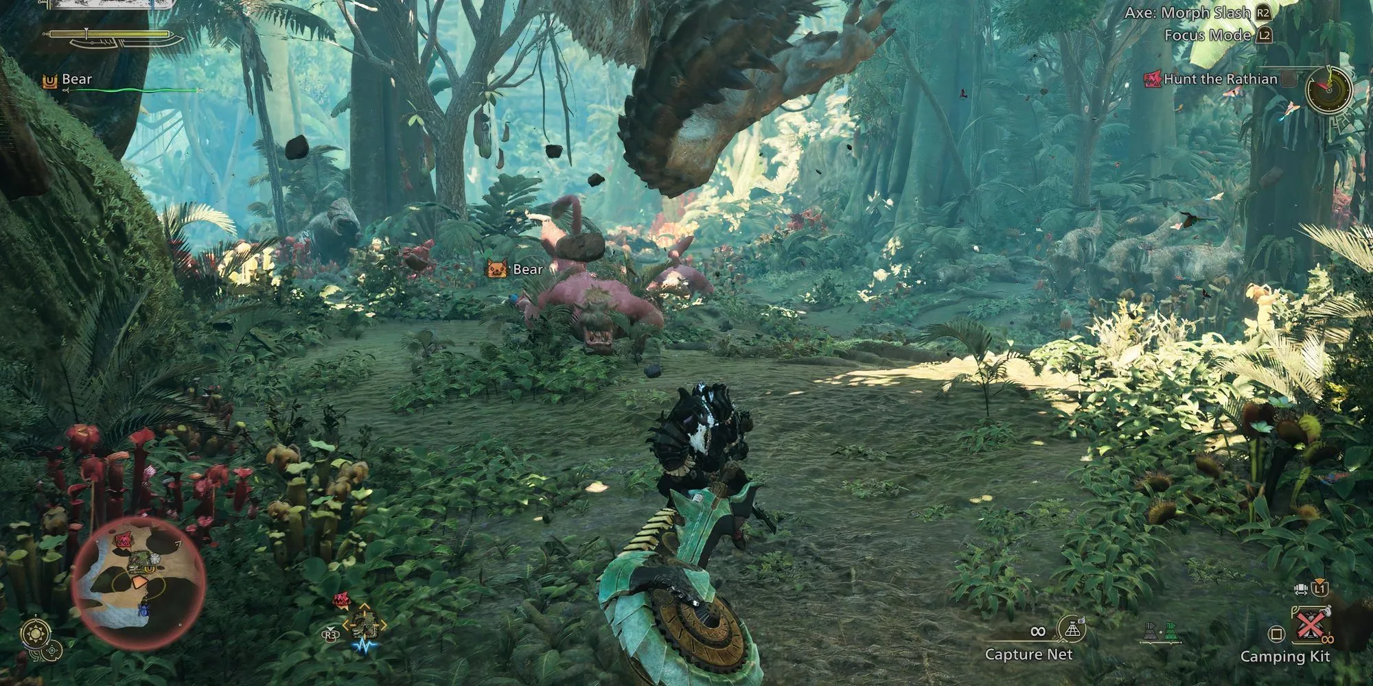 Minh họa vũ khí Switch Axe trong game Monster Hunter Wilds, gợi ý về lối chơi