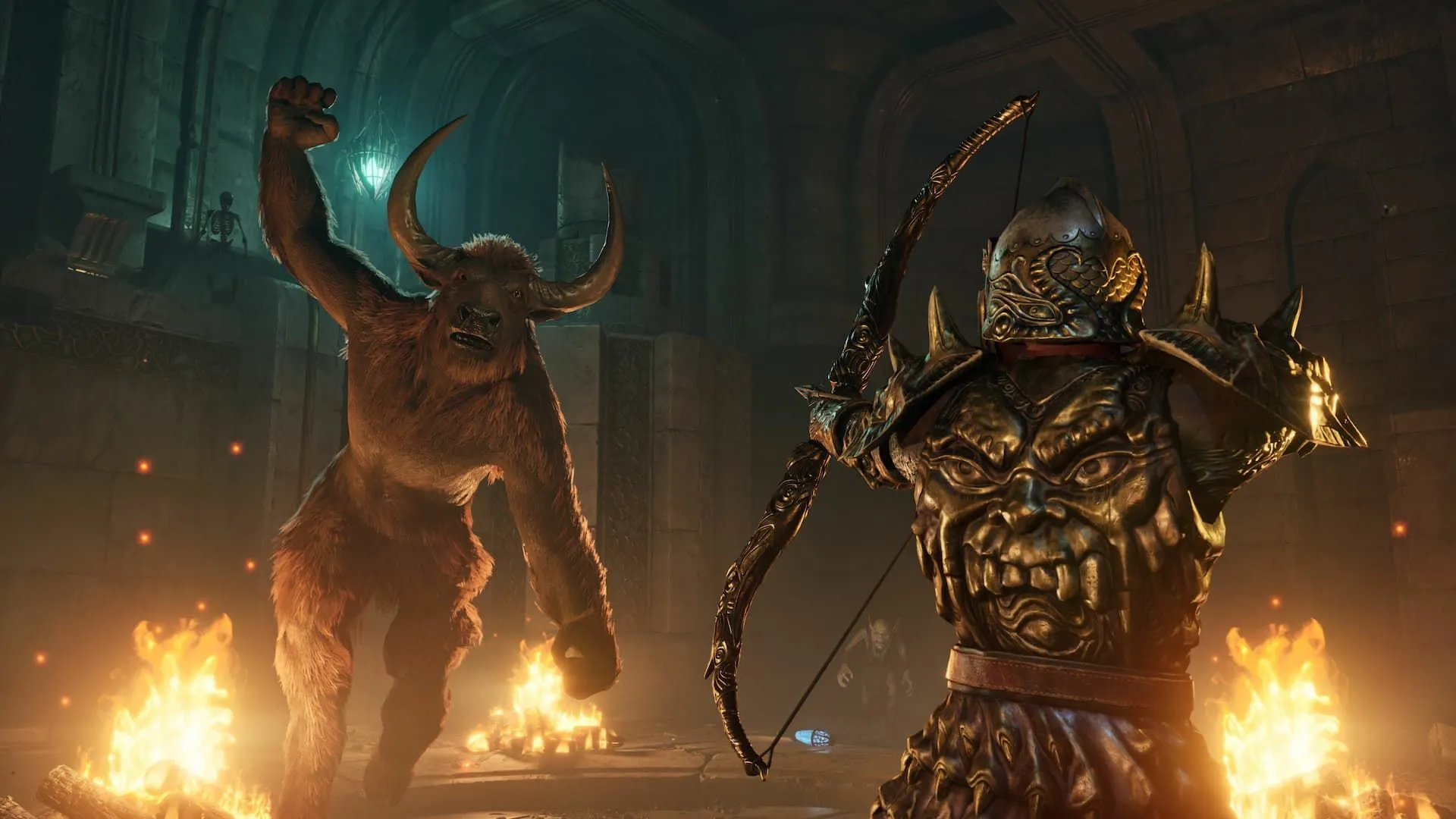 Một cảnh chiến đấu với Minotaur trong The Elder Scrolls IV Oblivion Remastered