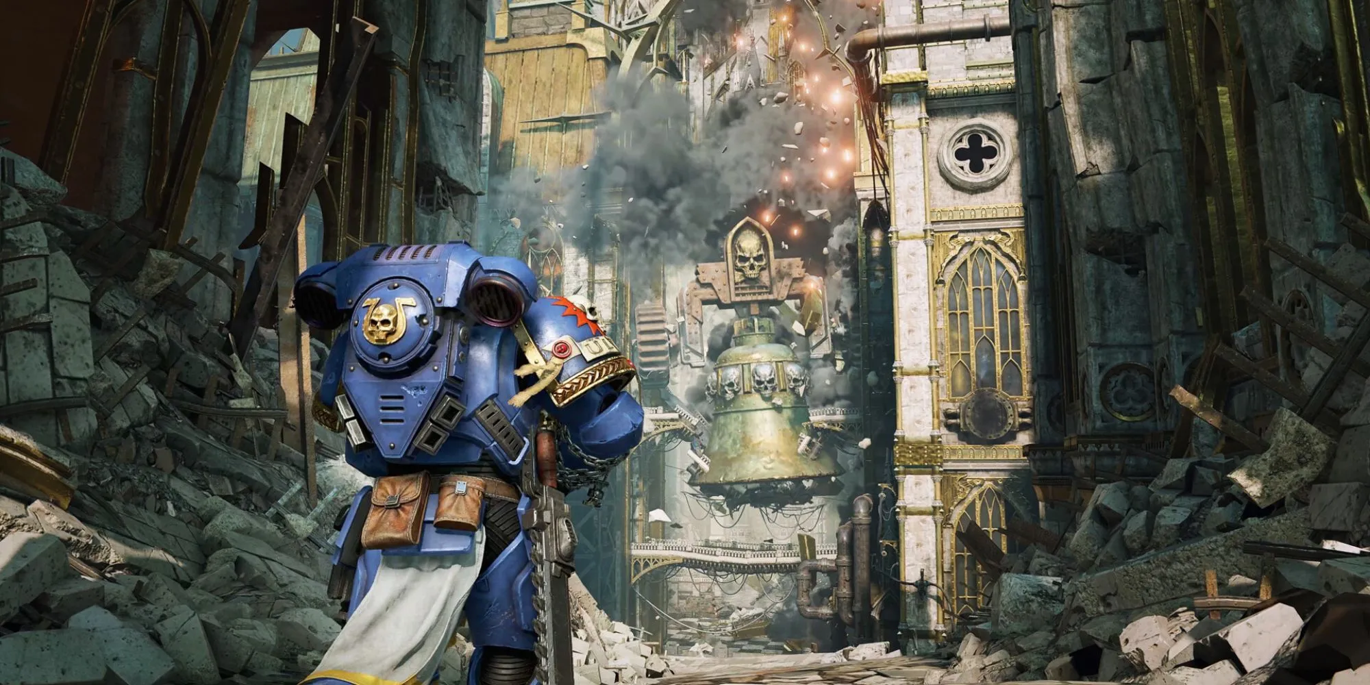 Một cảnh hành động mãn nhãn trong Warhammer 40K Space Marine 2
