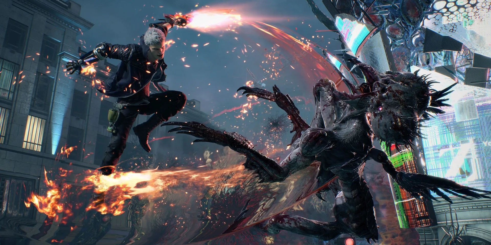 Nero chém một con Empusa trong Devil May Cry 5