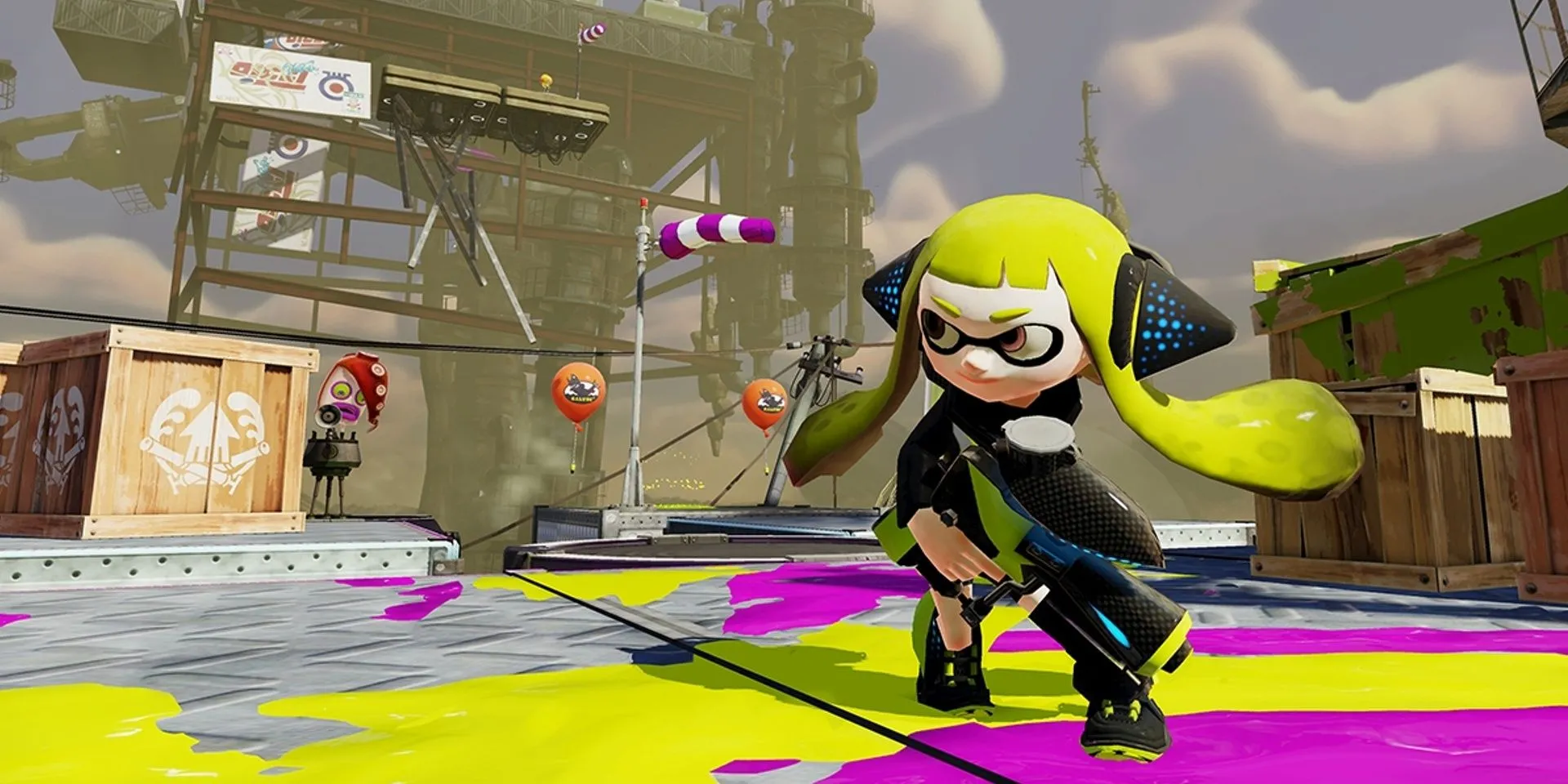 Nhân vật Agent 3 trong khu vực Octo Valley của game Splatoon