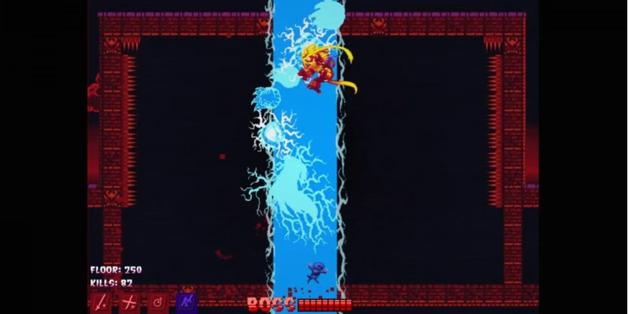 Nhân vật chính của Super House of Dead Ninjas với phong cách pixel art