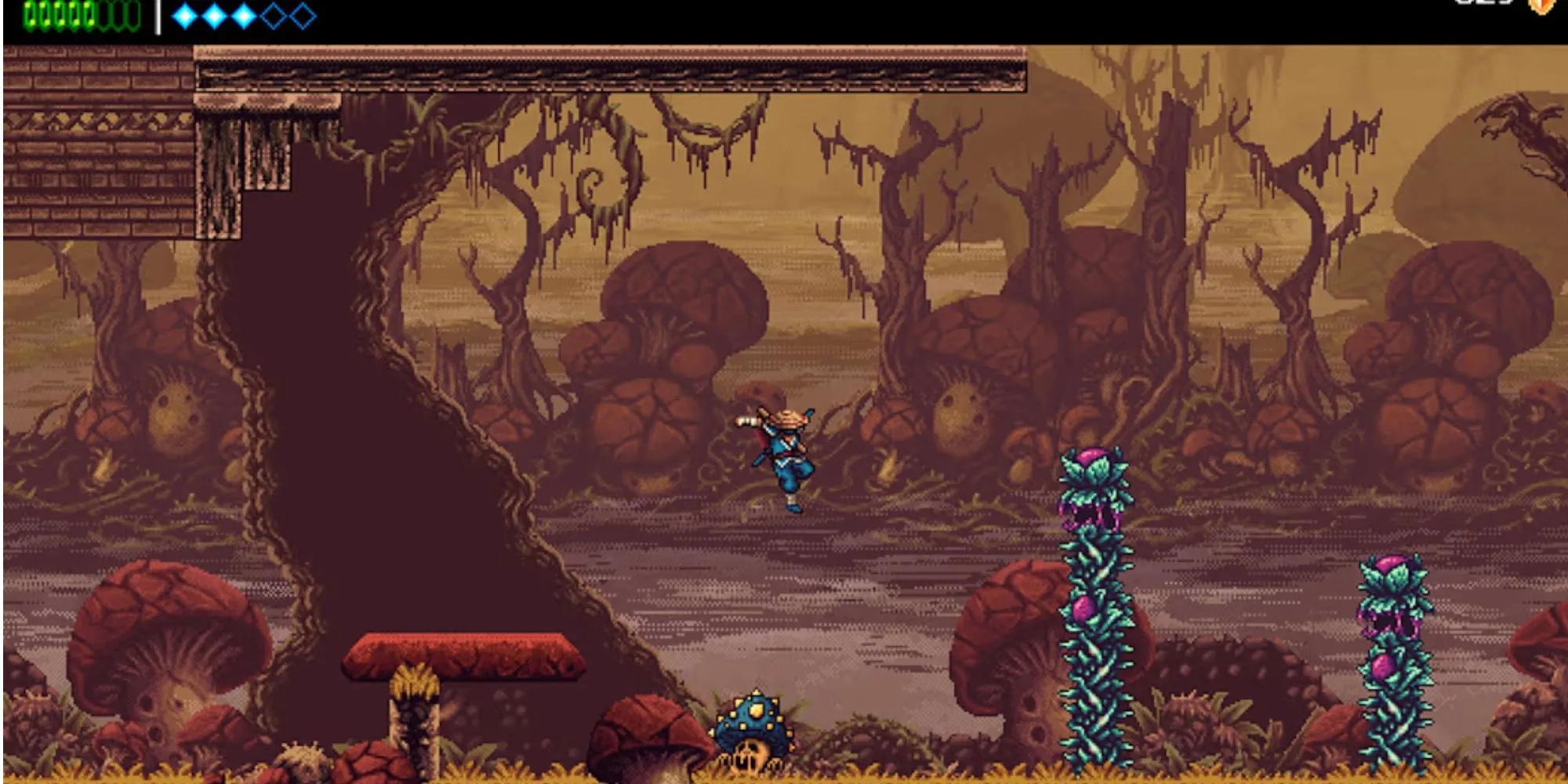 Nhân vật chính The Messenger nhảy giữa hai chiều không gian, 8-bit và 16-bit