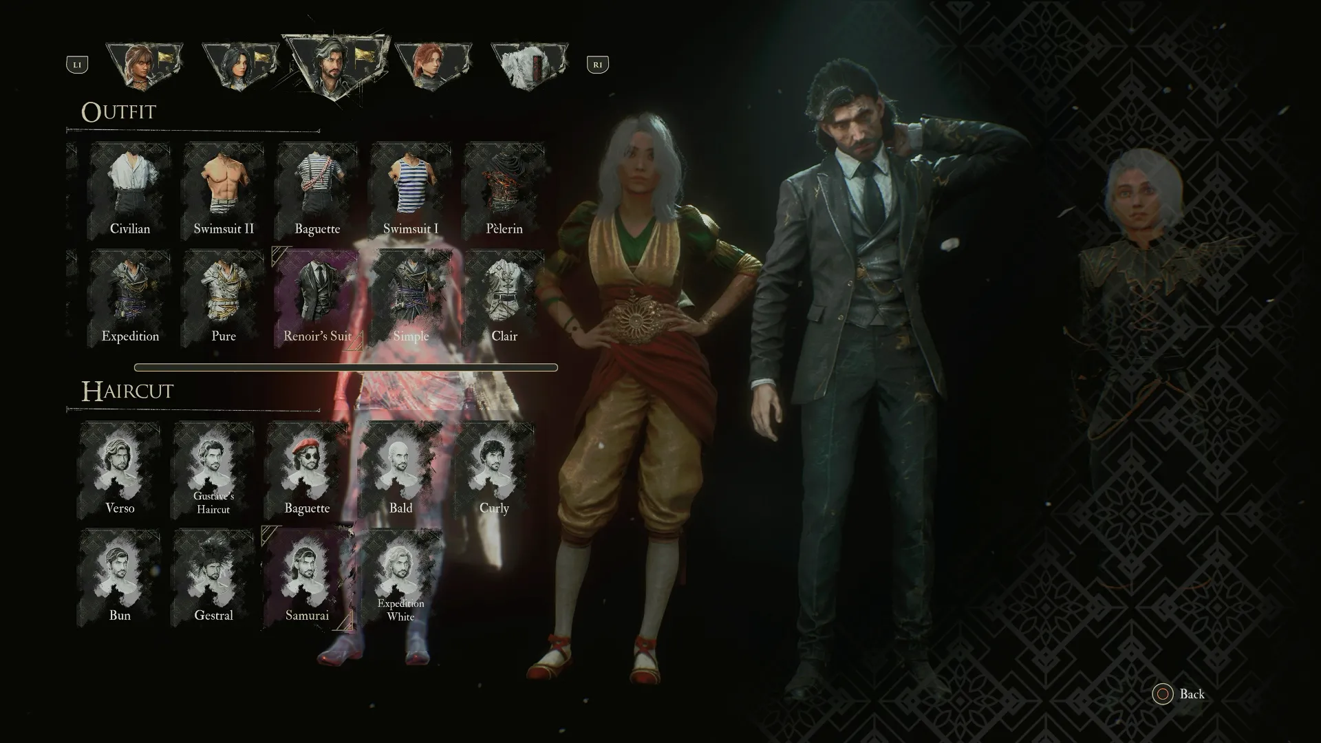 Nhân vật Verso mặc bộ Renoir's Suit, lấy cảm hứng từ boss Renoir, trong game Clair Obscur Expedition 33, toát lên vẻ trang trọng, lịch lãm.