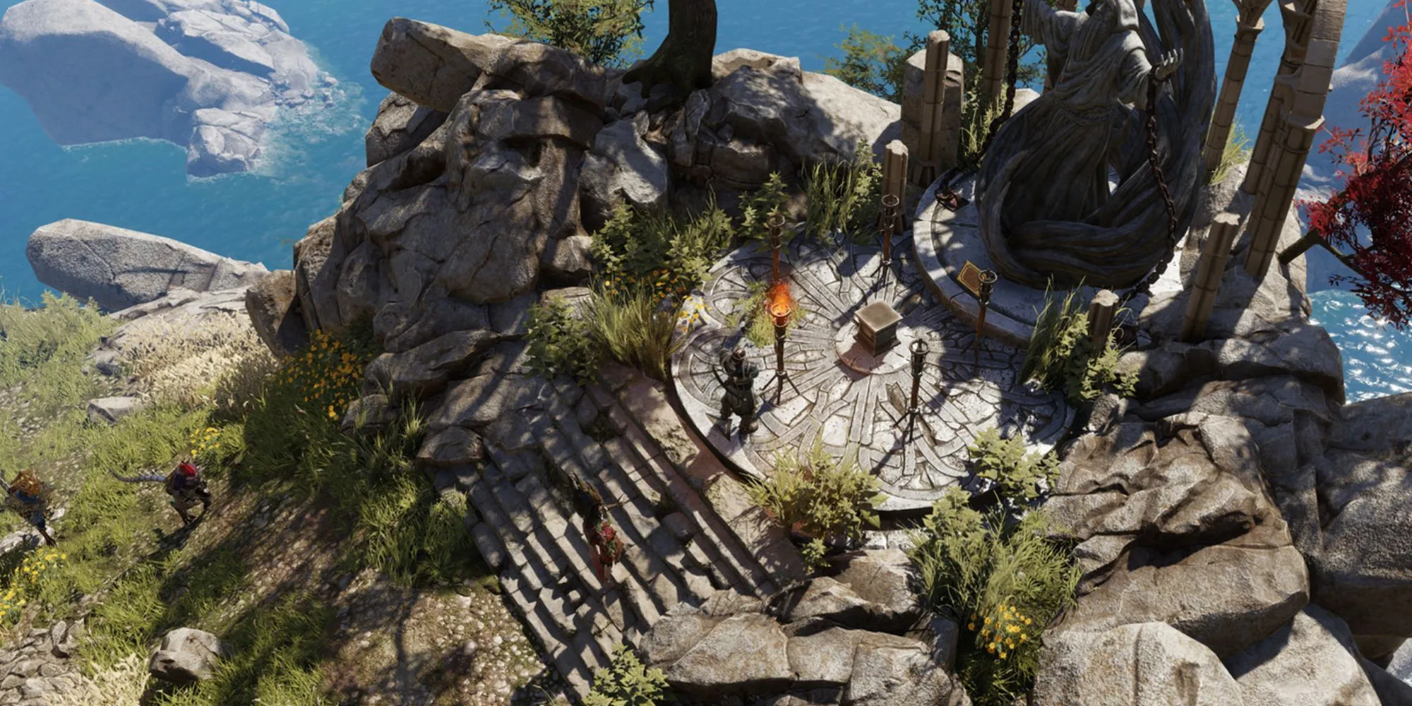 Nhóm phiêu lưu khám phá bàn thờ cổ trong game nhập vai Divinity Original Sin 2