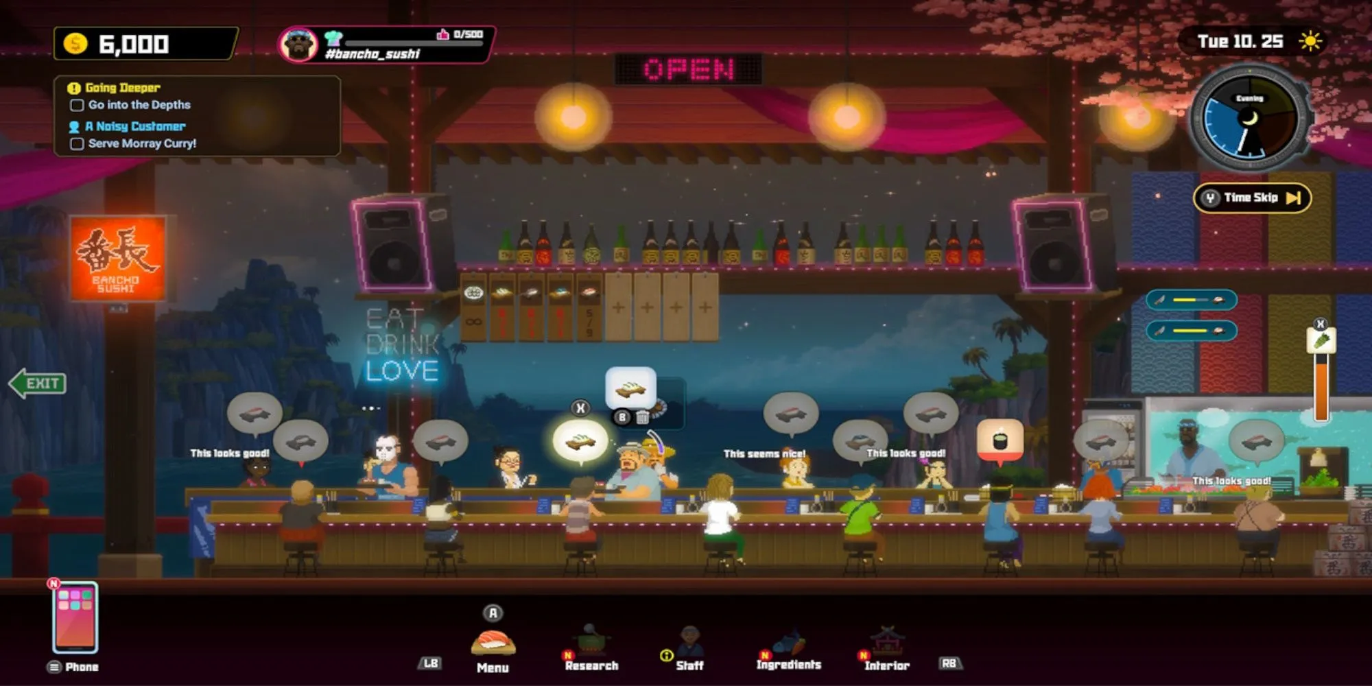Quản lý nhà hàng sushi vào ban đêm trong game mô phỏng Dave the Diver
