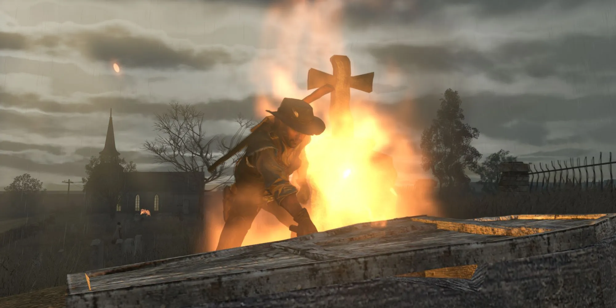 Red Dead Redemption Undead Nightmare: John Marston đốt quan tài