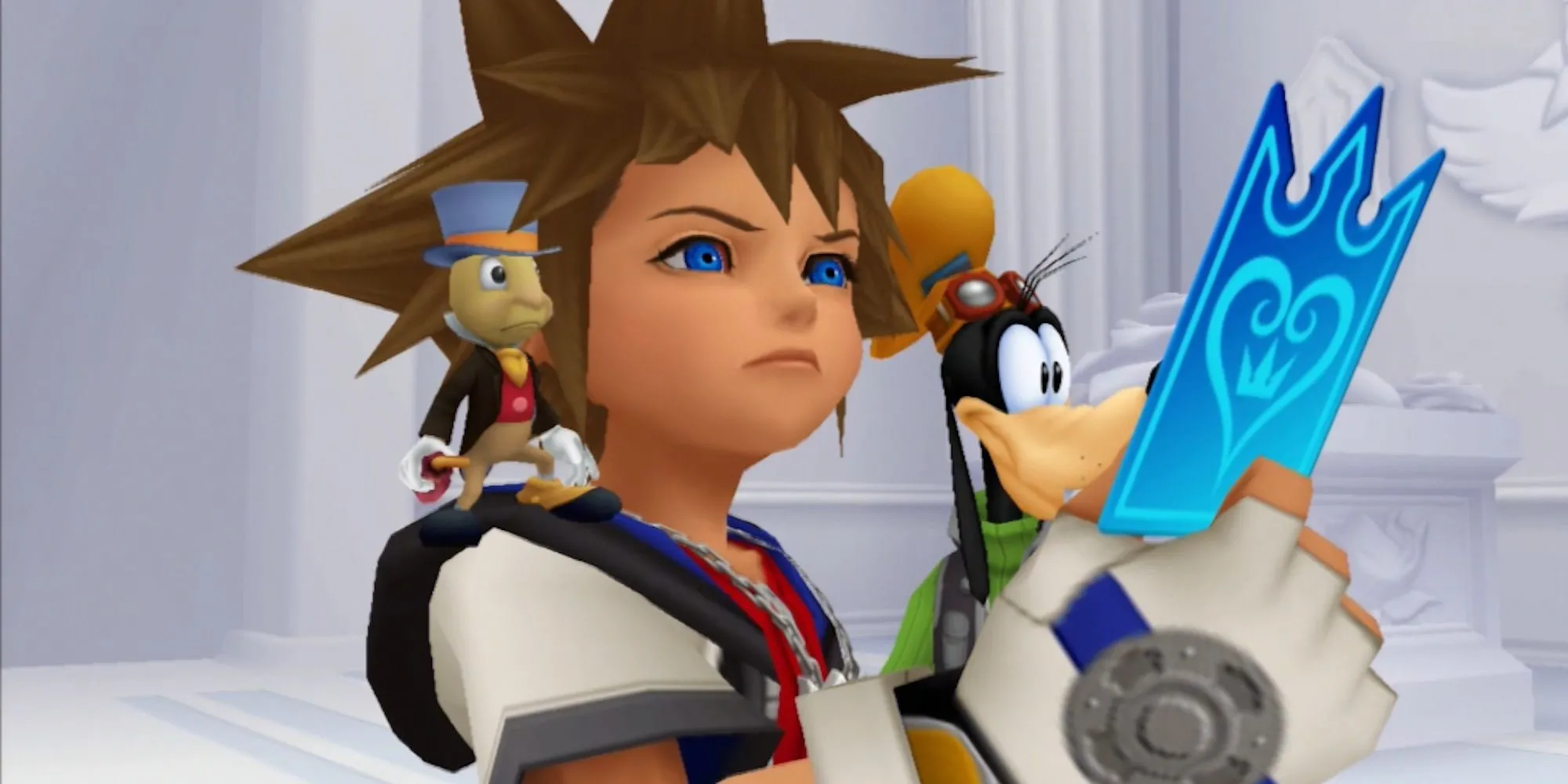 Sora cầm một lá bài trong Kingdom Hearts Re:Chain of Memories, minh họa cơ chế chiến đấu thẻ bài