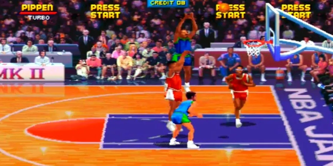 Taking a shot in NBA Jam