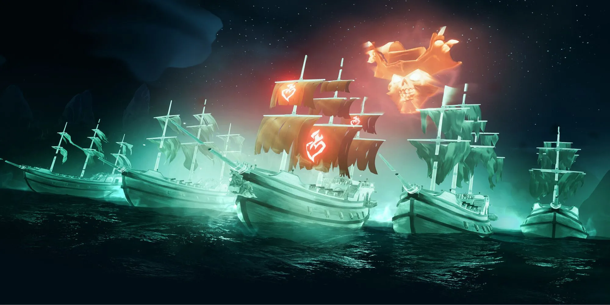 Tàu ma trong game Sea of Thieves trên biển