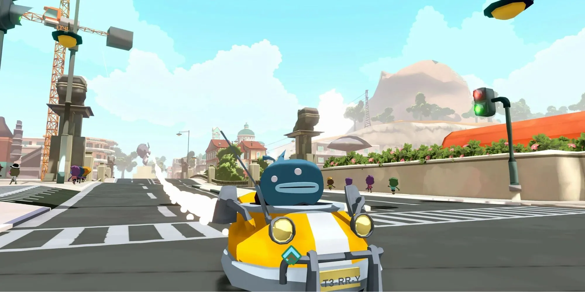 Terry và chiếc taxi đặc biệt trong game Tiny Terry's Turbo Trip