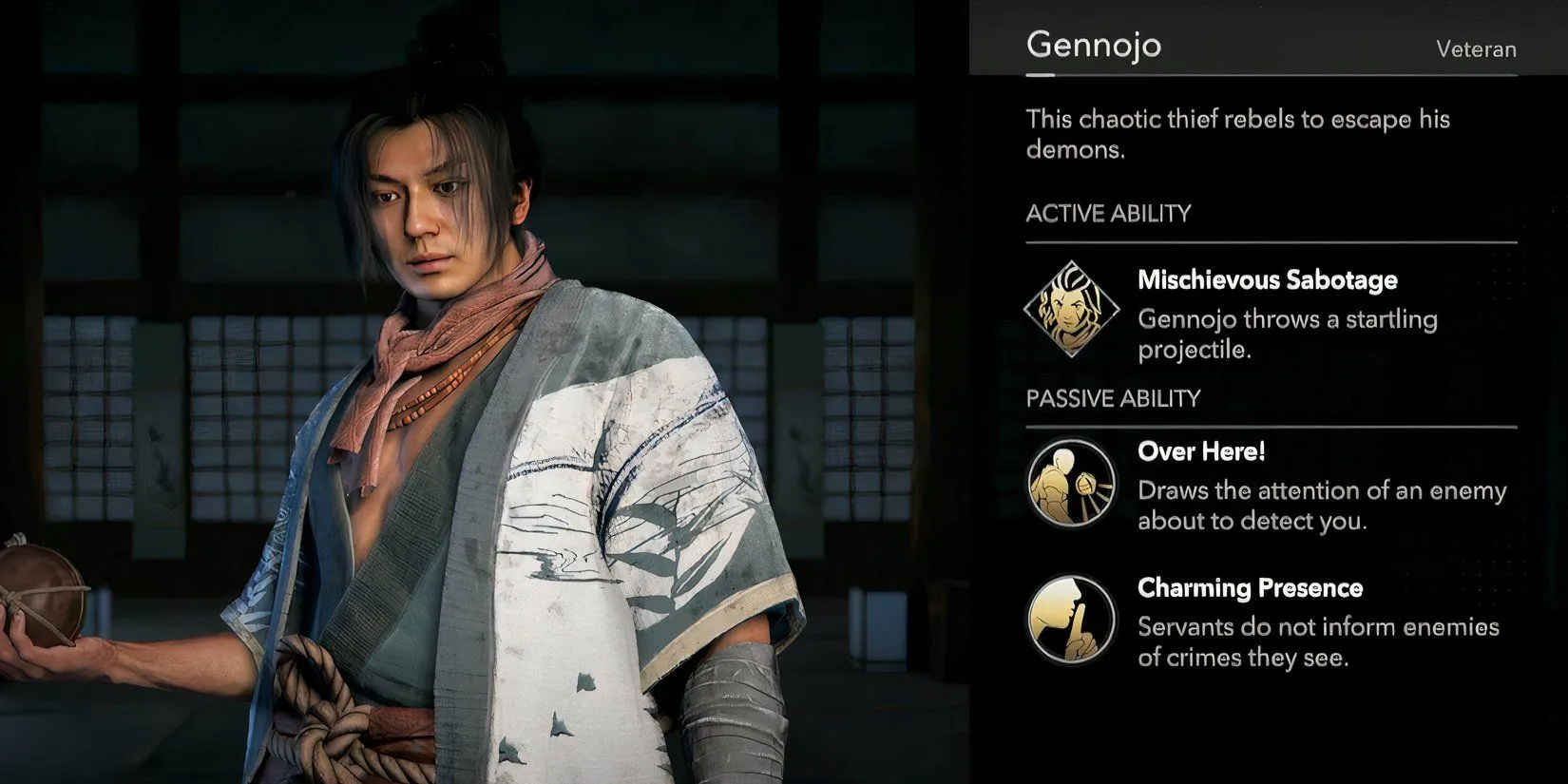 Thông tin chi tiết về các kỹ năng và tiện ích của Gennojo khi được chiêu mộ làm đồng minh trong Assassin's Creed Shadows