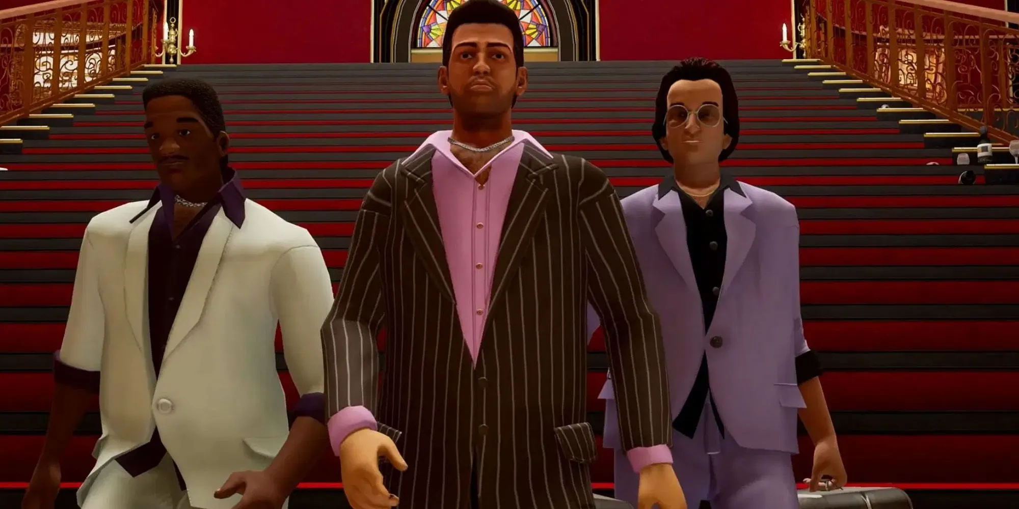 Tommy Vercetti trong phân cảnh cao trào của nhiệm vụ &quot;Keep Your Friends Close&quot; trong GTA Vice City