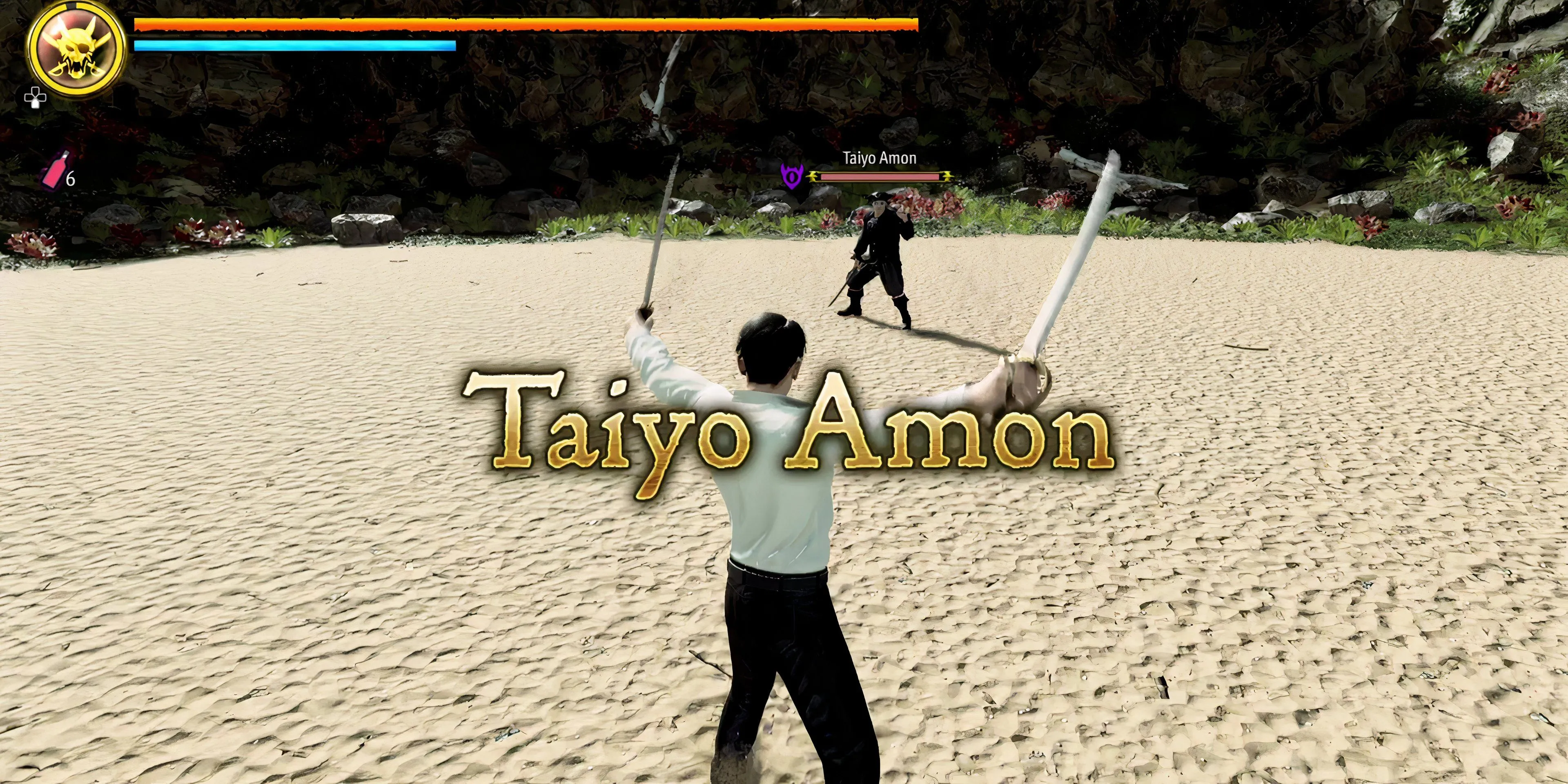 Trận đấu tay đôi giữa Majima và Taiyo Amon trong Like a Dragon Pirate Yakuza
