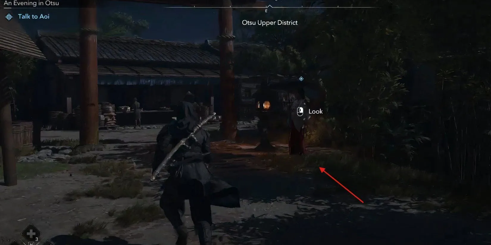 Yasuke hoặc Naoe gặp gỡ Aoi tại Otsu để nhận nhiệm vụ 'An Evening In Otsu', bước tiếp trên đường tìm Kagemitsu