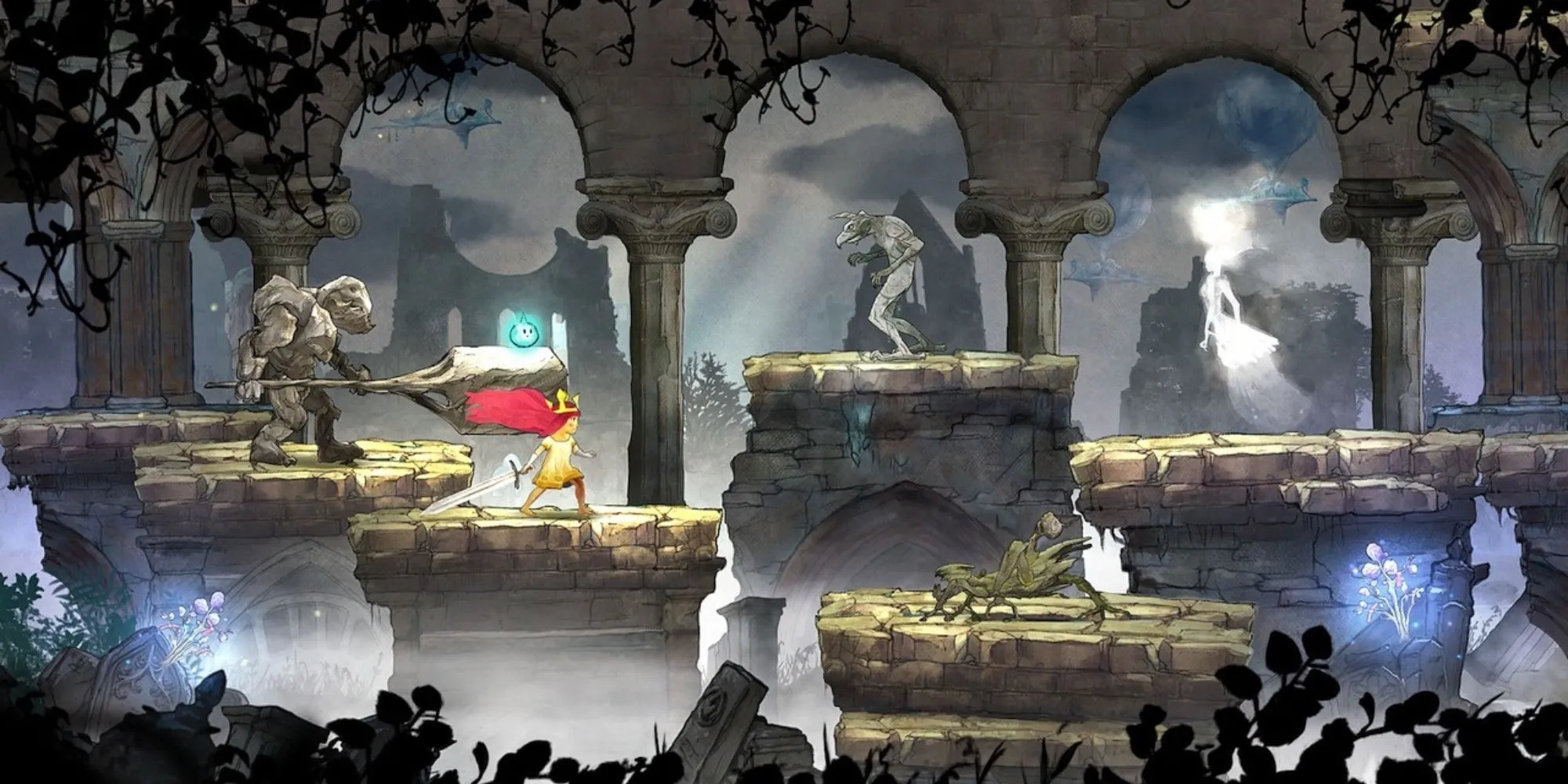 Ảnh chụp màn hình trận chiến trong game RPG Child of Light