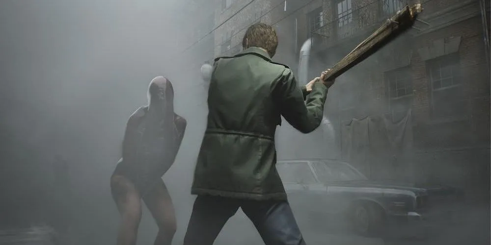 Cảnh chiến đấu với quái vật không mặt trong Silent Hill 2 Remake