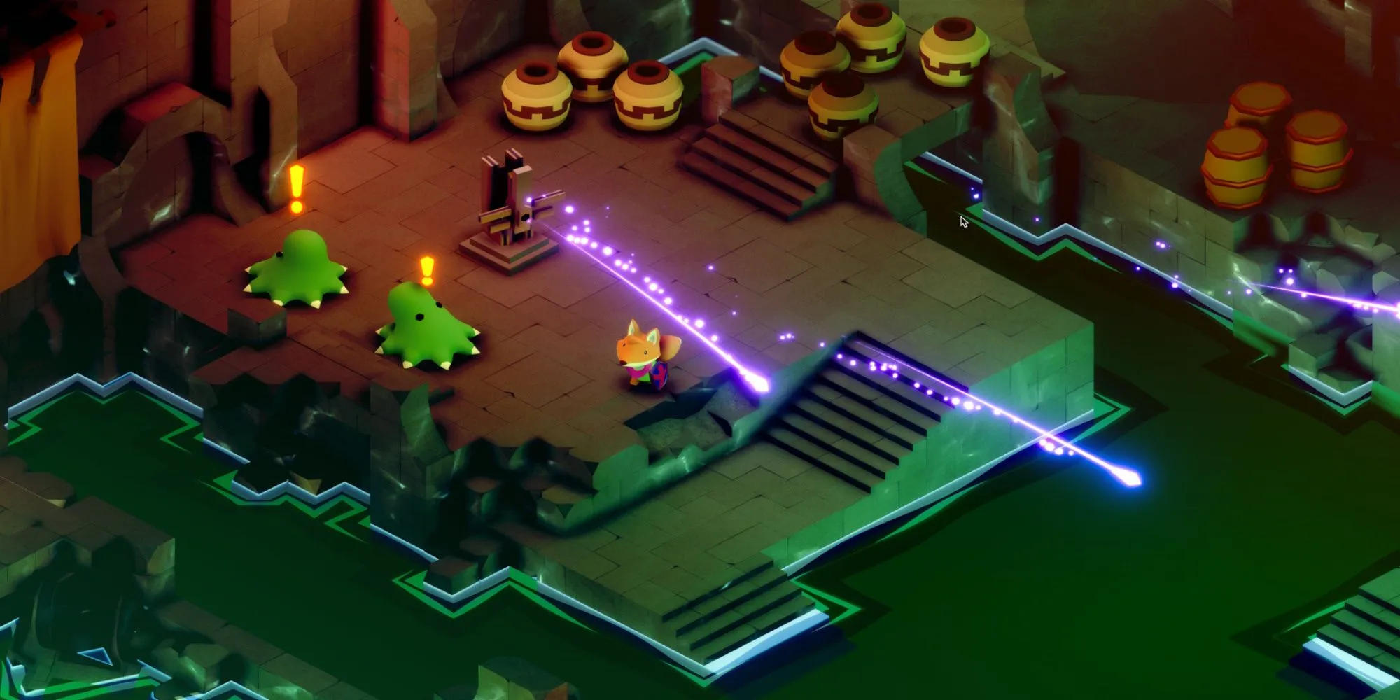 Cảnh gameplay game TUNIC với nhân vật cáo nhỏ