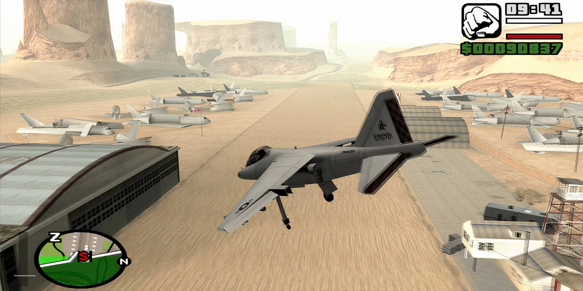 Chiếc máy bay phản lực Hydra đang bay lượn trong GTA San Andreas