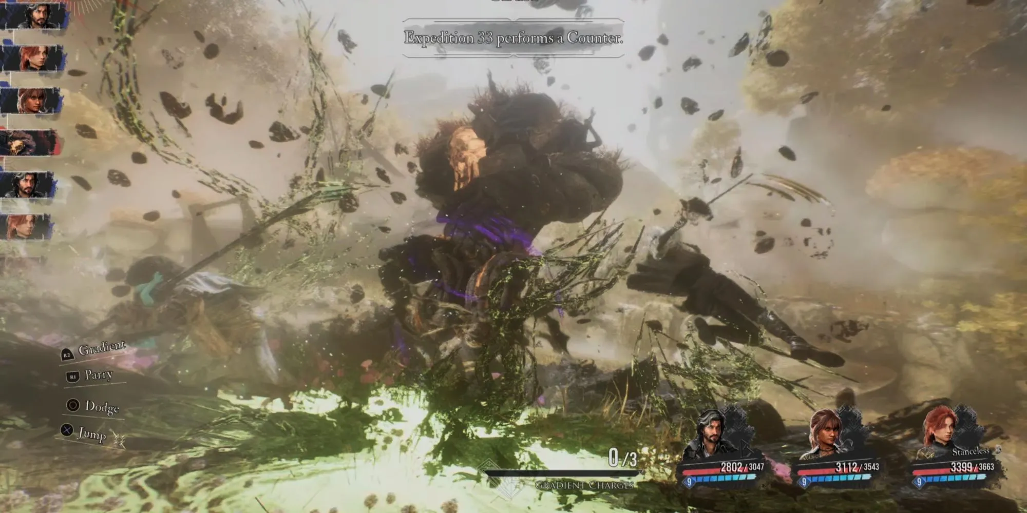 Clair Obscur Expedition 33 Expedition doing a counter attack on Glaise