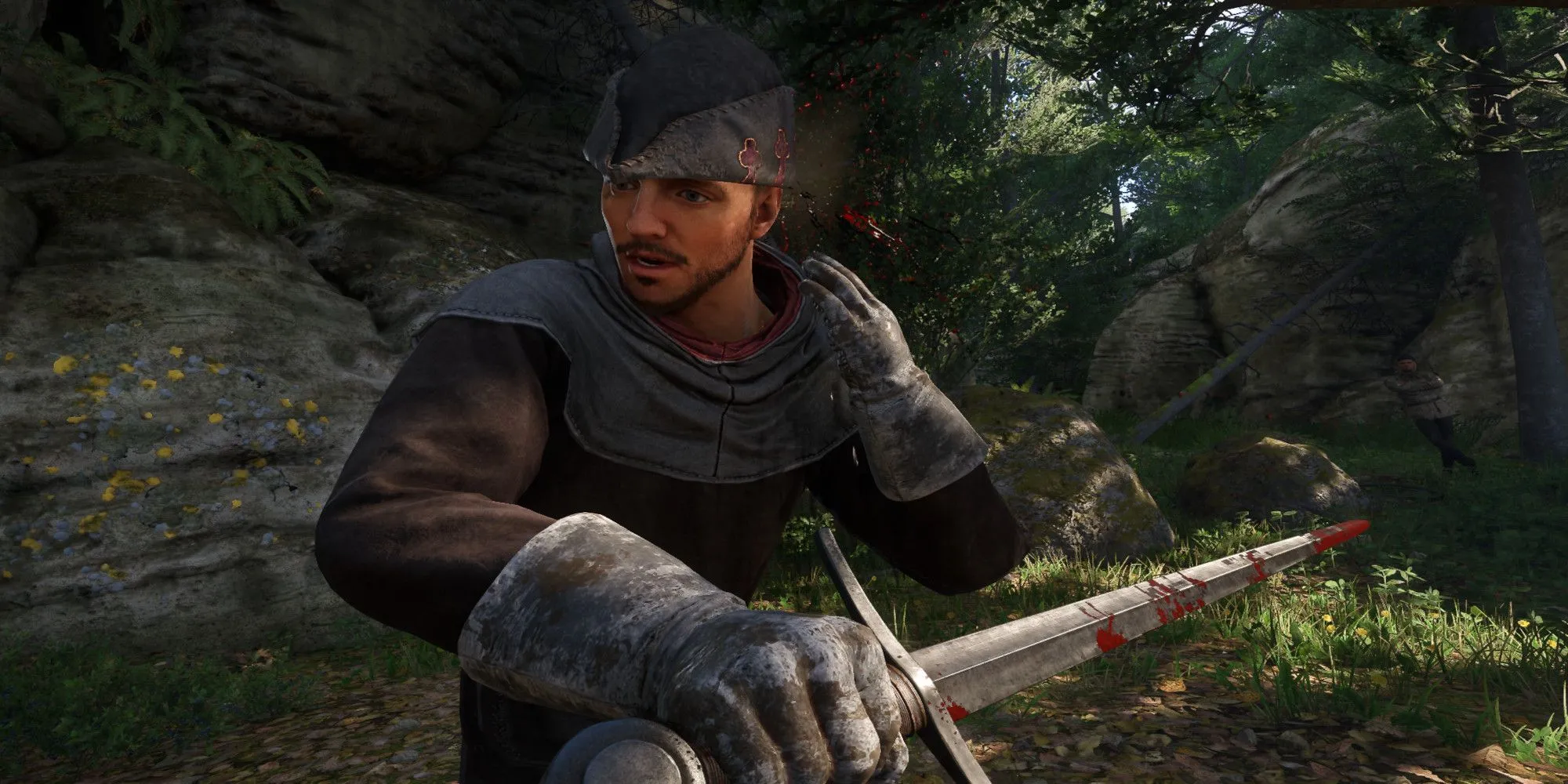 Henry bị thương sau trận chiến, minh họa khả năng hồi máu của perk Kẻ Trở Về trong Kingdom Come Deliverance 2