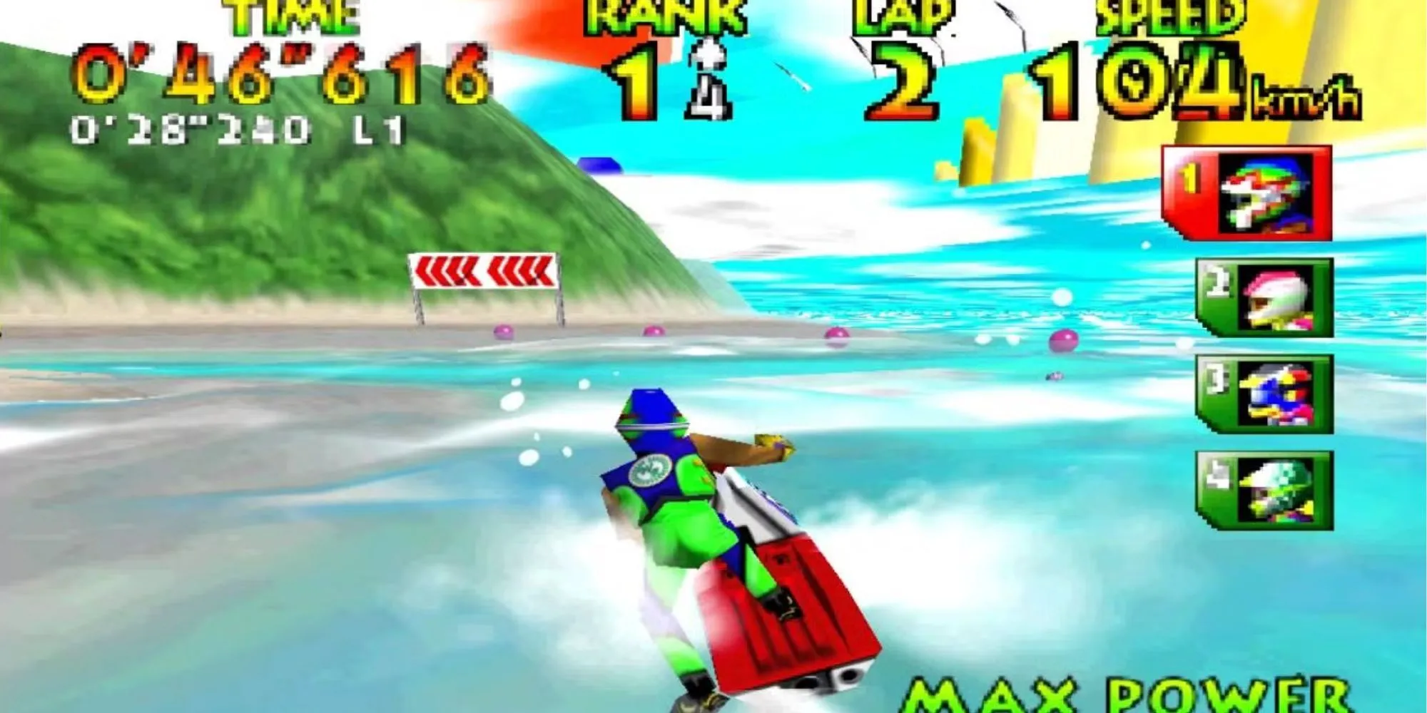 Hình ảnh đua mô tô nước trong Wave Race 64